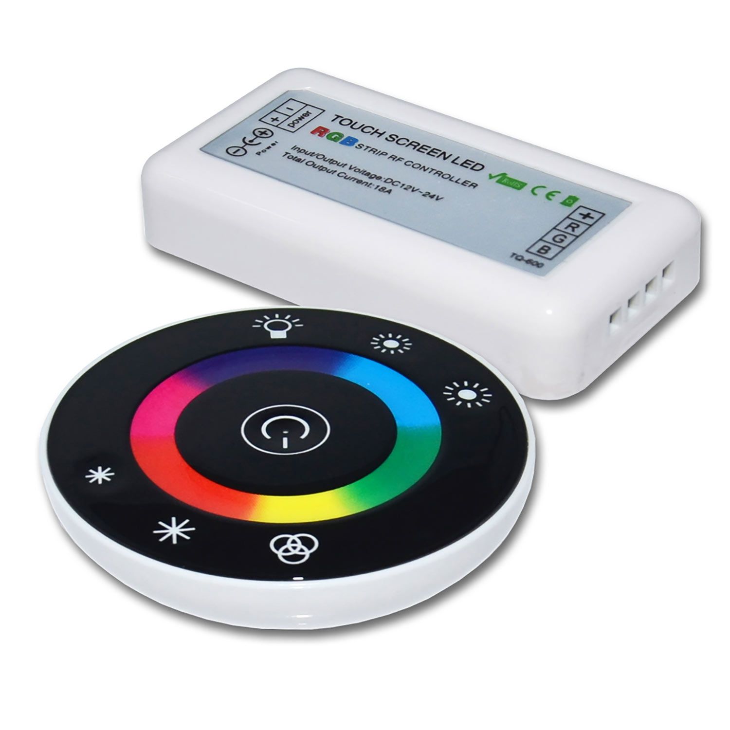 ISOLED Wireless Touch RGB PWM-Dimmer mit Funk-Fernbedienung Round, 12-24V DC 3x4A - 1