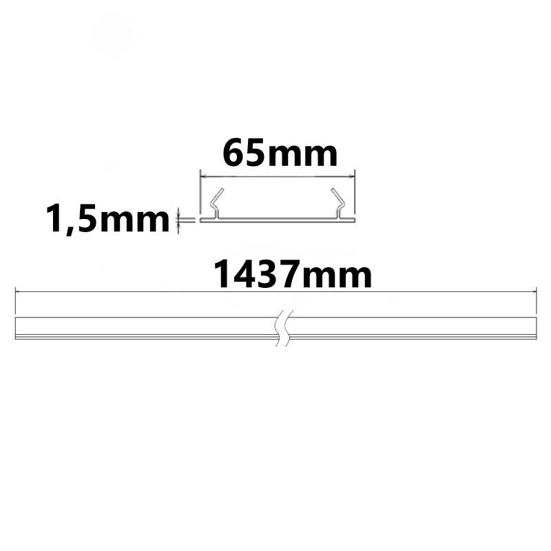 ISOLED FastFix LED Linearsystem S Blindabdeckung für Balkenaufnahme, 1,5m - 2