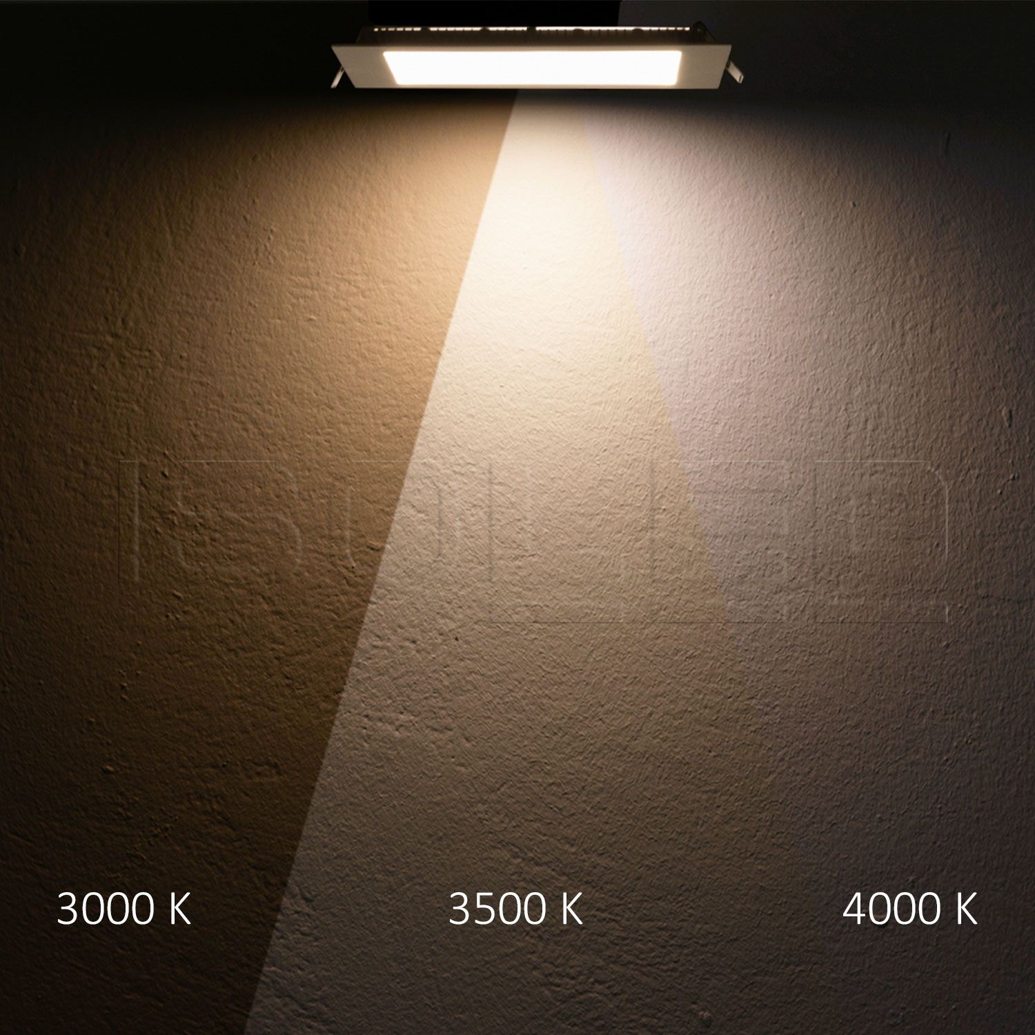 ISOLED LED Downlight, 18W, eckig ultraflach schwarz, 225x225mm, ColorSwitch 3000|3500|4000K, dimmbar - 5