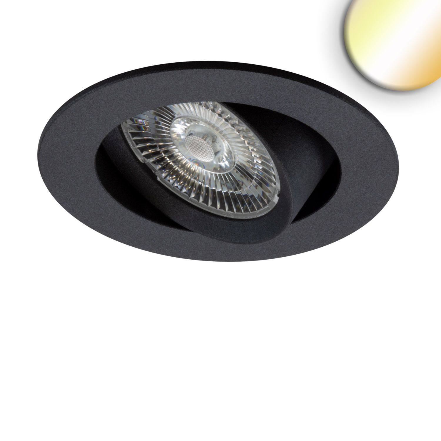 ISOLED LED Einbauleuchte Slim68 Alu schwarz, rund, 6W|6W, 24V DC, weißdynamisch 2700-5700K - 1