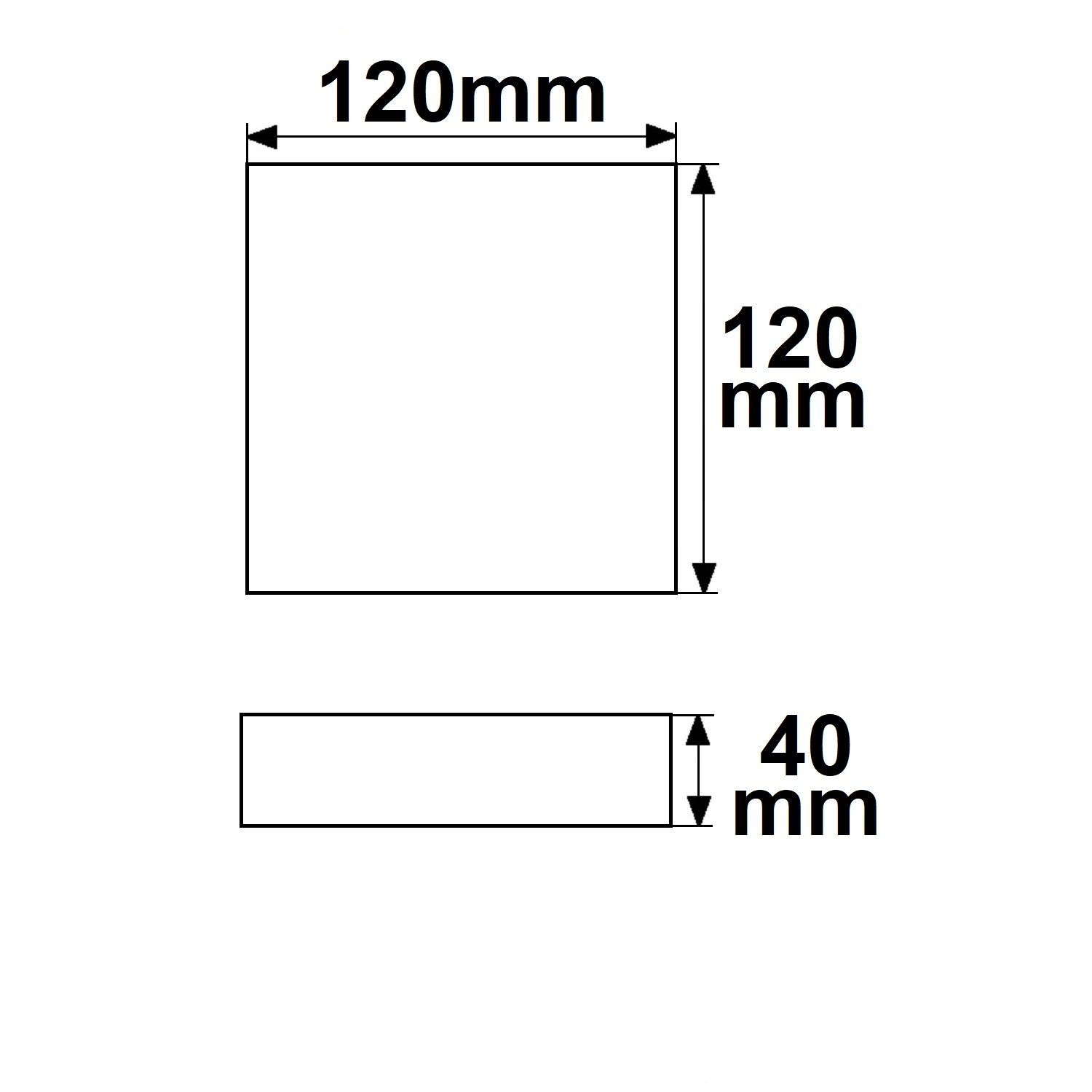 ISOLED LED Deckenleuchte PRO weiß, 8W, eckig, 120x120mm, ColorSwitch 2700|3000|4000K, dimmbar - 2