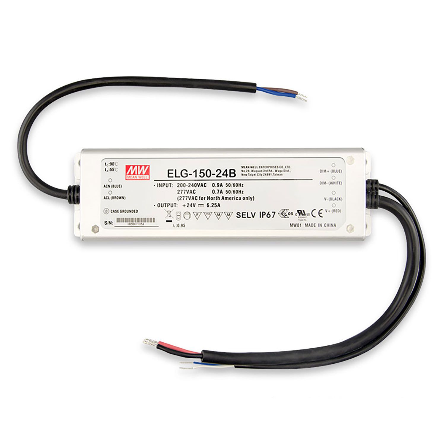 ISOLED LED Trafo MW ELG-150-24B 24V/DC, 0-150W, 1-10V (60-150W) dimmbar, IP67, SELV - 1