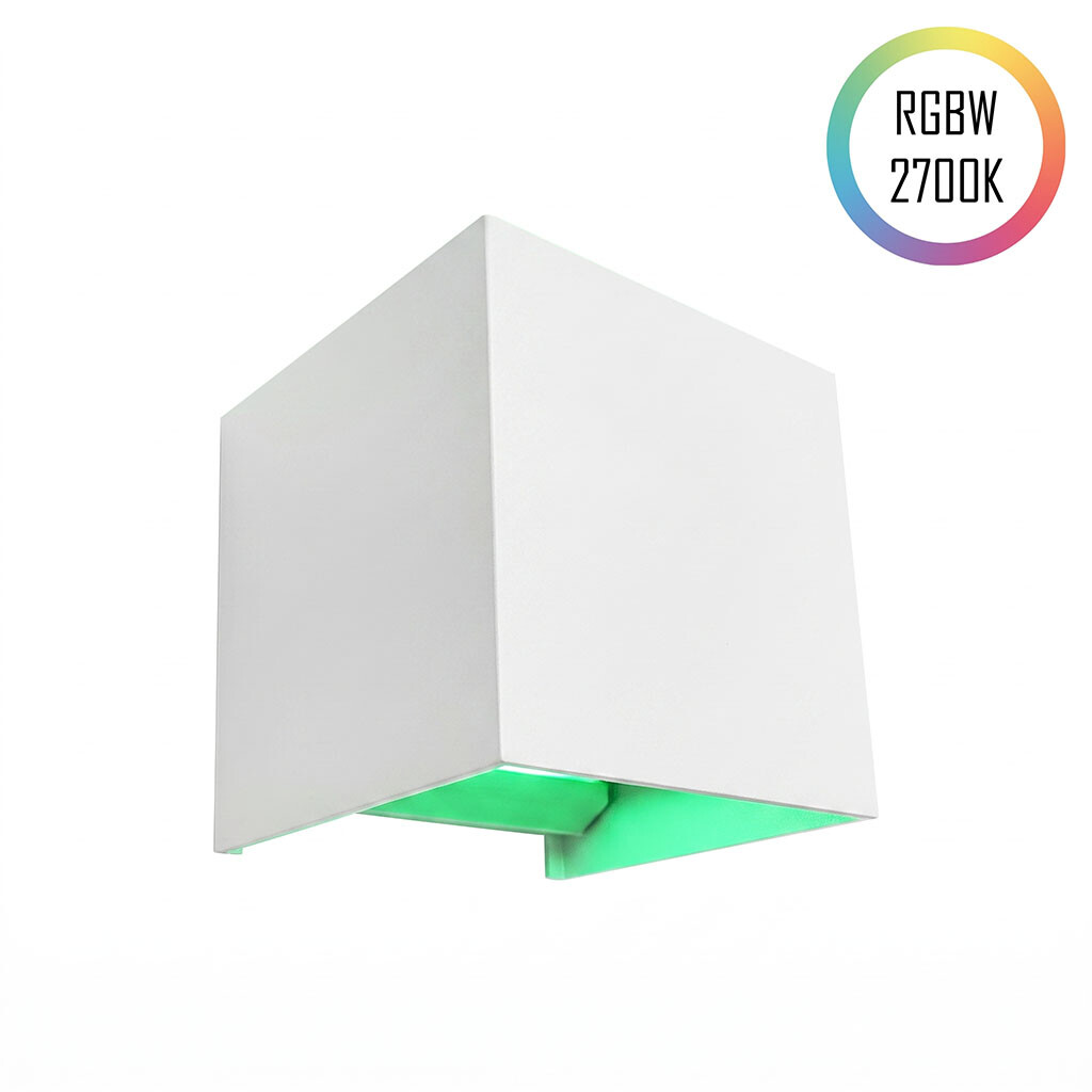 Emilum LED-Wandleuchte 24V, 8W, RGBW/2700K, CRI90, IP54 Weiß - 1