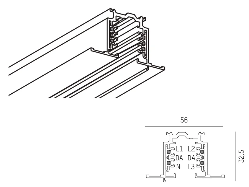 Molto Luce 3 PHASE TRACK PULSE DALI R (schwarz) - 2