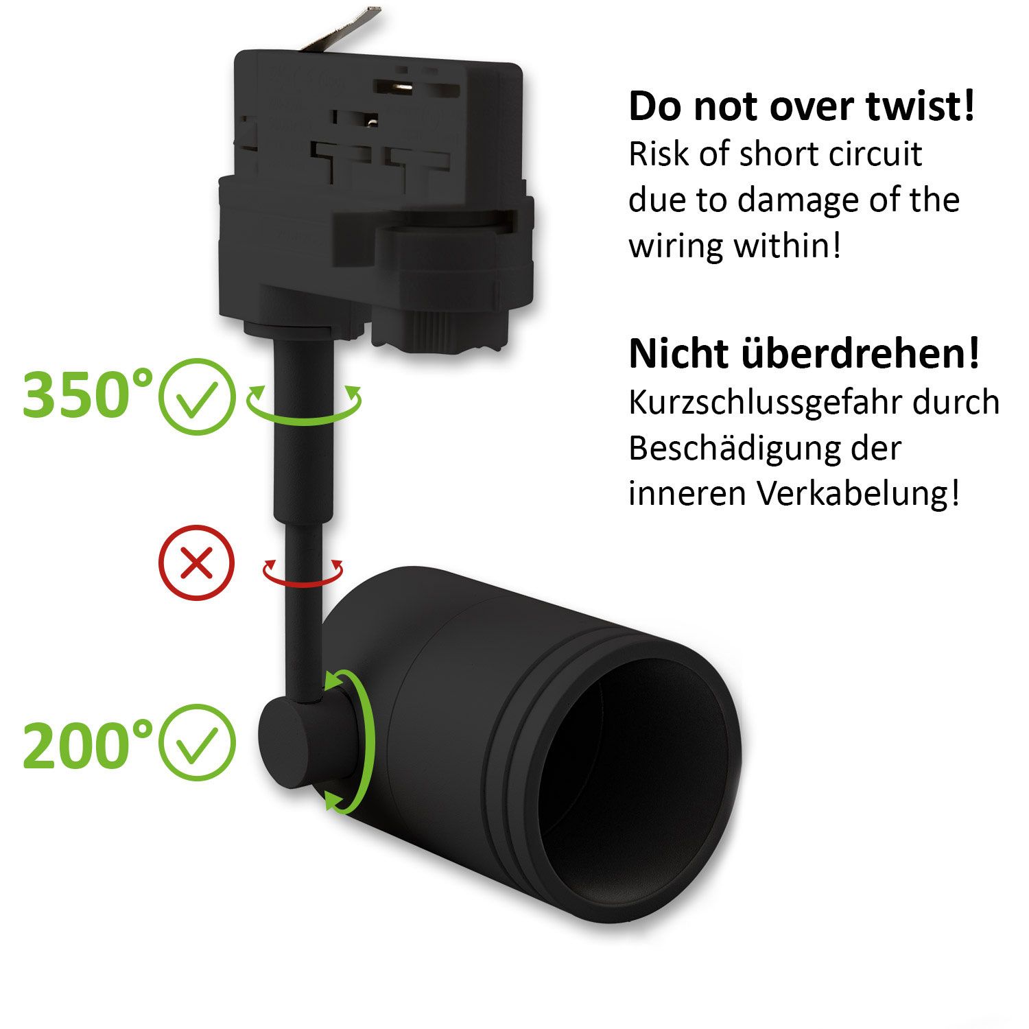 ISOLED 3-Phasen Schienen-Adapter für GU10-Spots, schwarz matt - 5