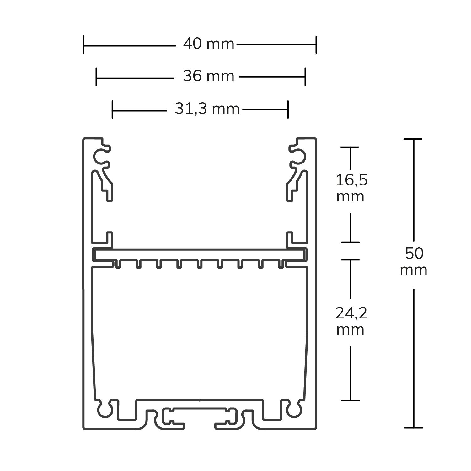 ISOLED LED Aufbauprofil LAMP30 V1 Aluminium silber pulverbeschichtet, 300cm - 2