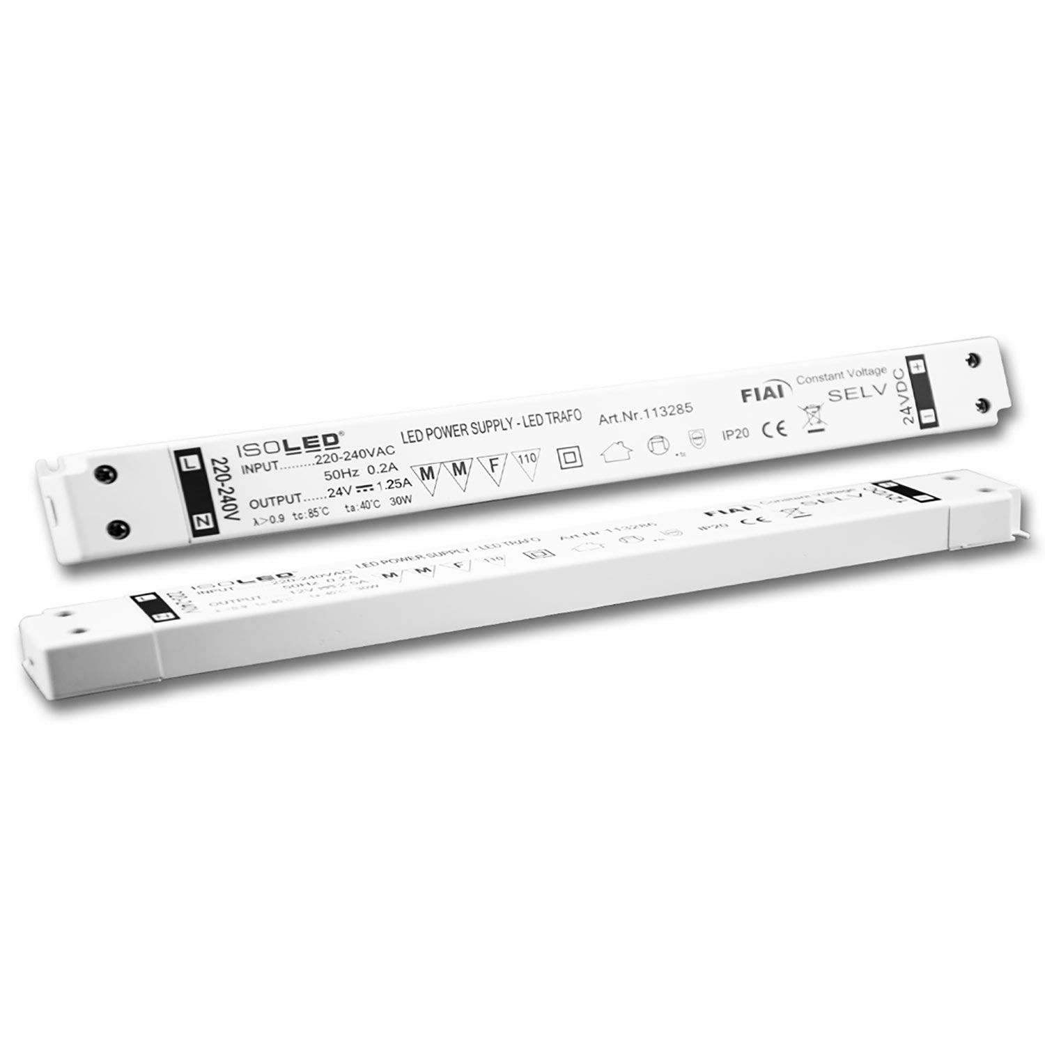ISOLED LED Trafo 24V/DC, 0-30W, SELV, ultraflach, ultraschmal - 1