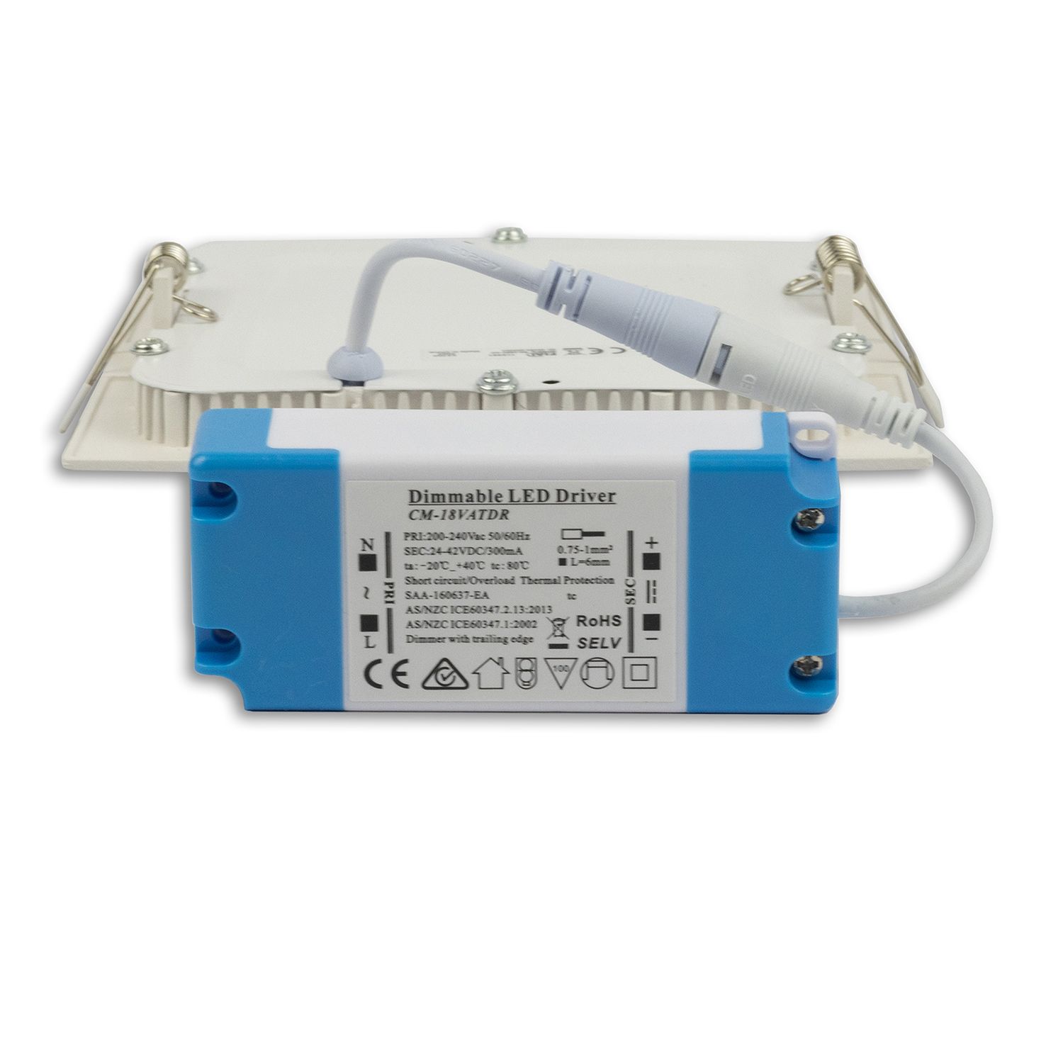 ISOLED LED Downlight, 9W, eckig, ultraflach, blendungsreduziert, weiß, neutralweiß, dimmbar CRI90 - 2