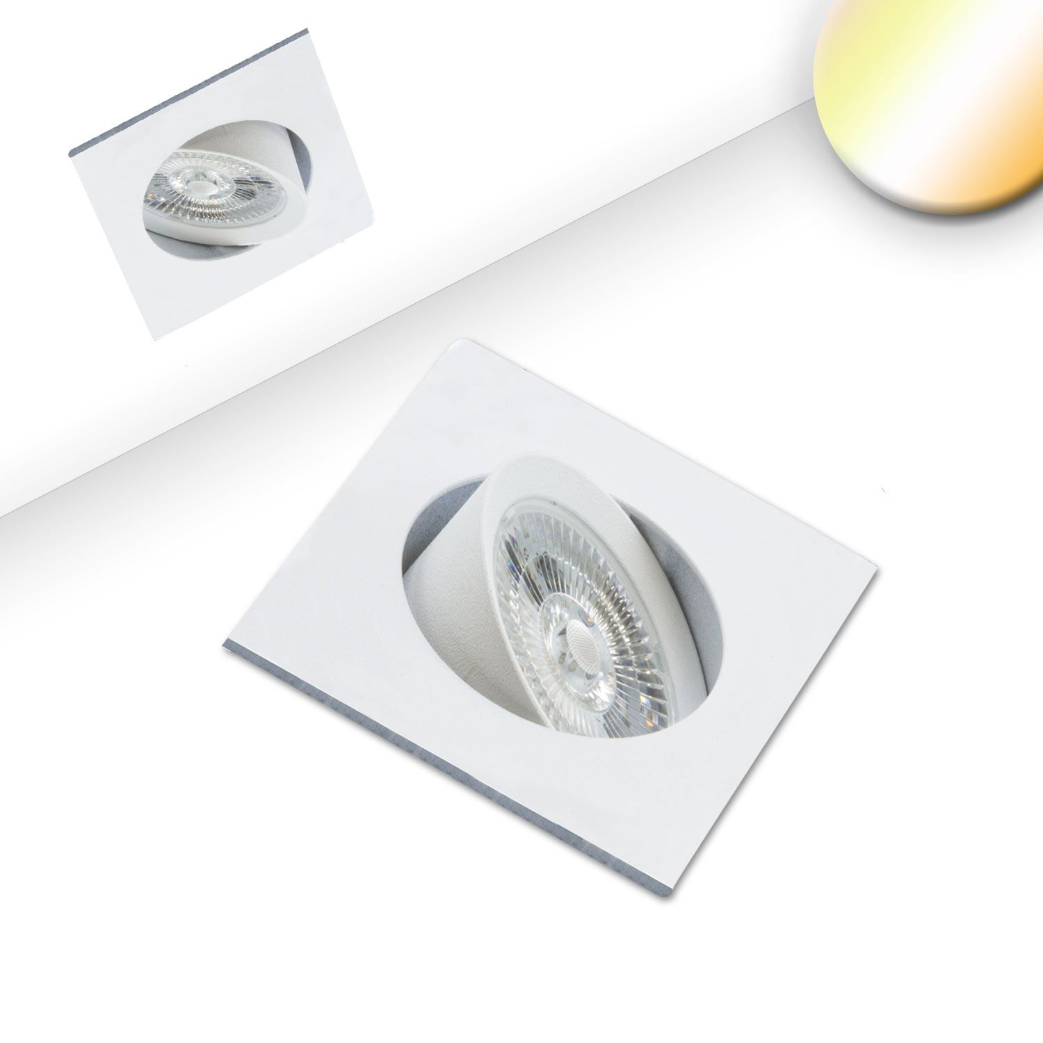 ISOLED LED Einbauleuchte Sunset Slim68 weiß, eckig, 9W, 1800-2800K, Dimm-to-warm ISOLED LED Einbauleuchte Sunset Slim68 weiß, eckig, 9W, 1800-2800K, Dimm-to-warm - 1