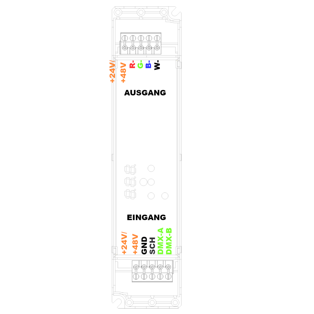 Emilum LED-PWM-Ceiling-Dimmer, 4-Kanal, DMX/RDM, 12-48V, 240W (480W @48V) - 3