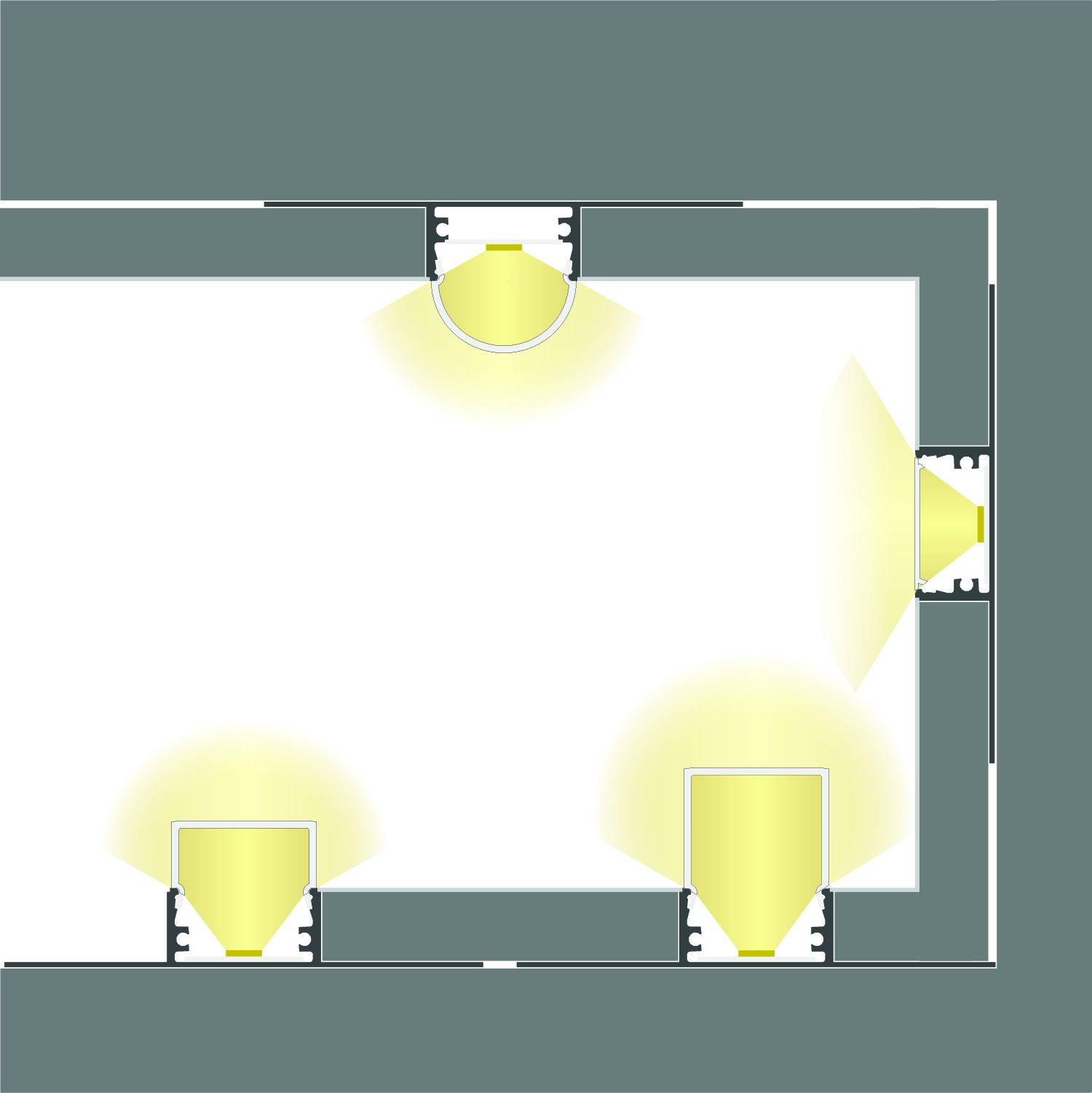ISOLED LED Trockenbau T-Profil 20, 200cm - 6