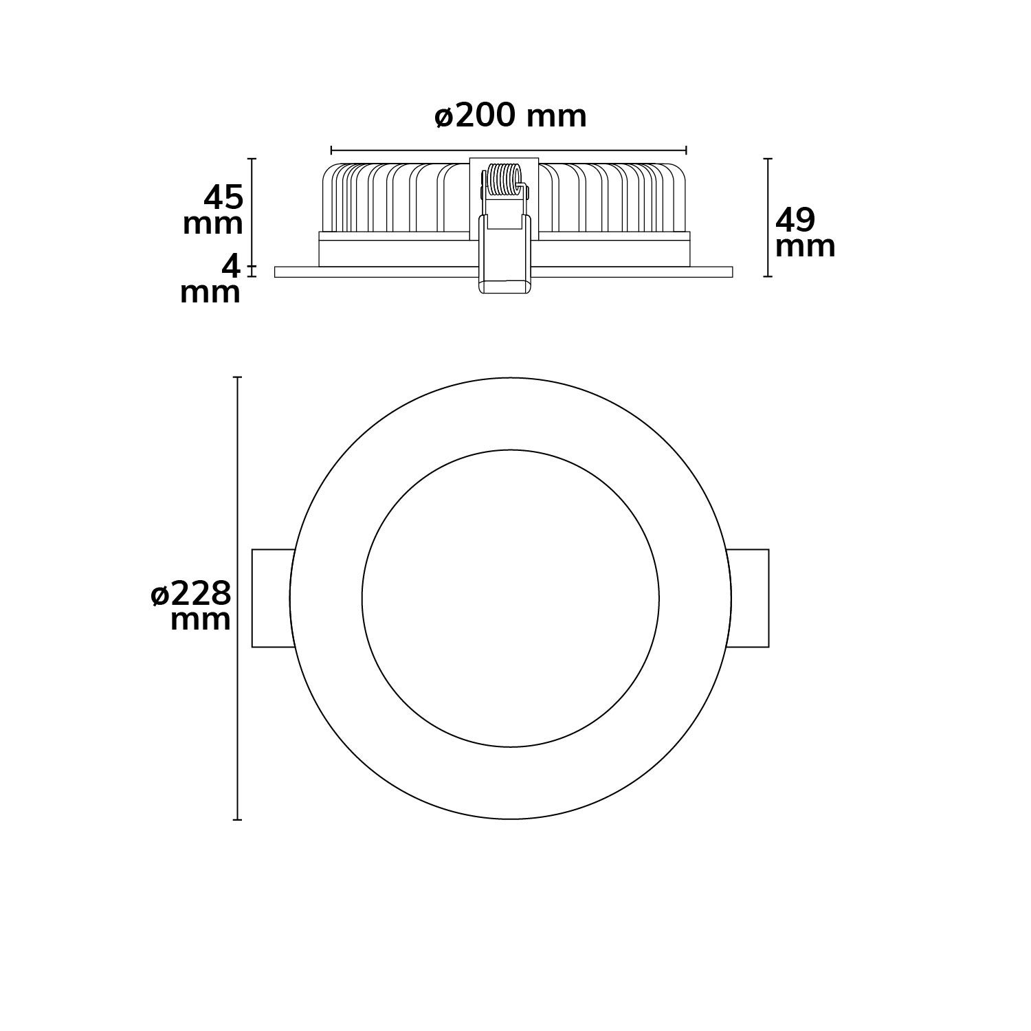 ISOLED LED Downlight blendungsreduziert, 35W, rund, DN228, CRI90, Switch 3000|3500|4000K, dimmbar - 3