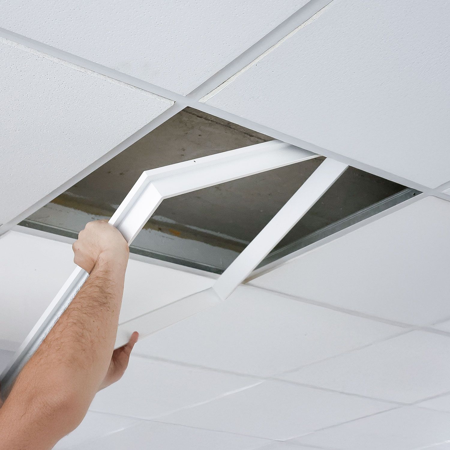 ISOLED Einlegerahmen rückversetzt weiß RAL 9016 für LED Panel 625x625 - 7