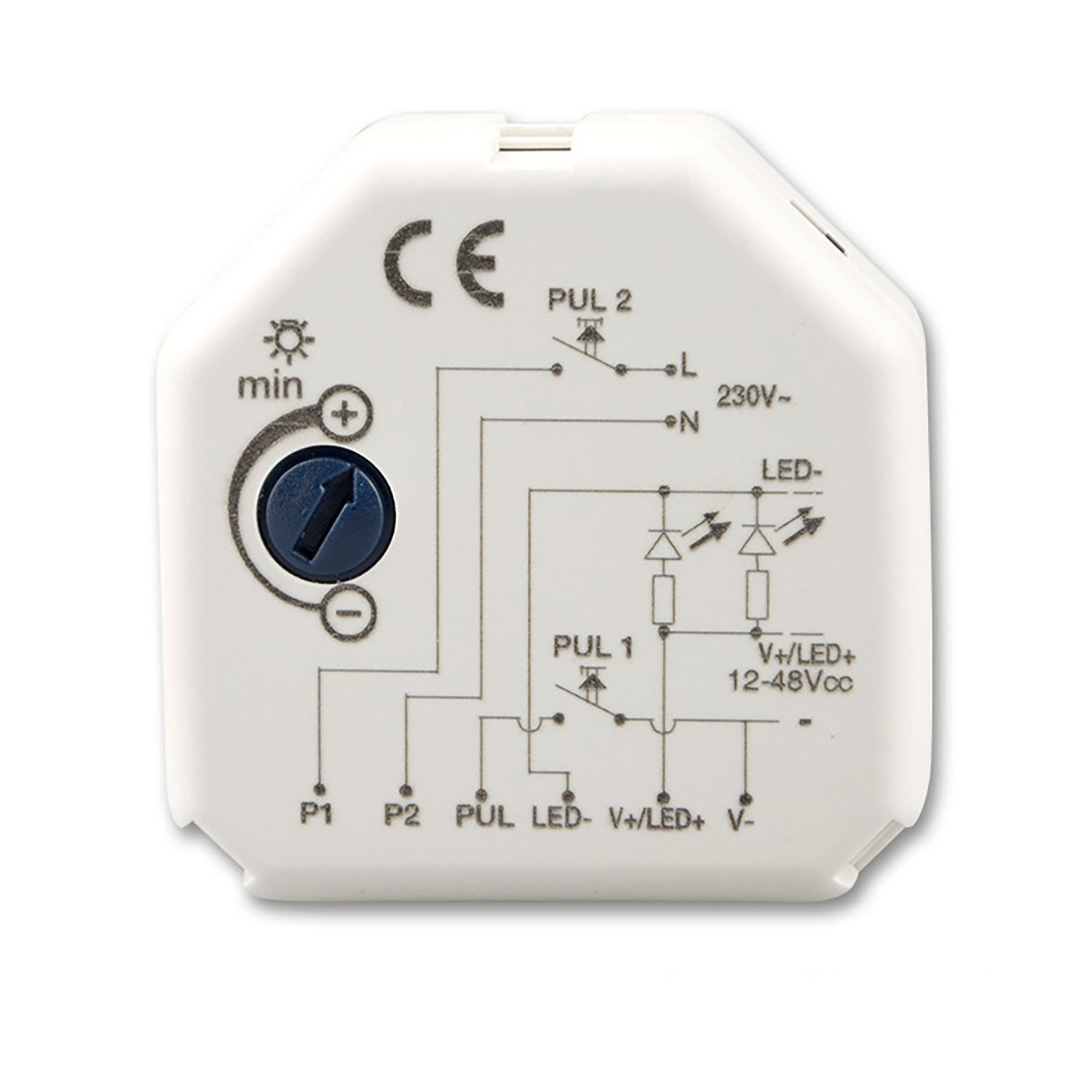 ISOLED Universal-Push PWM-Dimmer für LED Spots / Stripes, 1 Kanal, 12-24V 8A, 36-48V 6A - 2