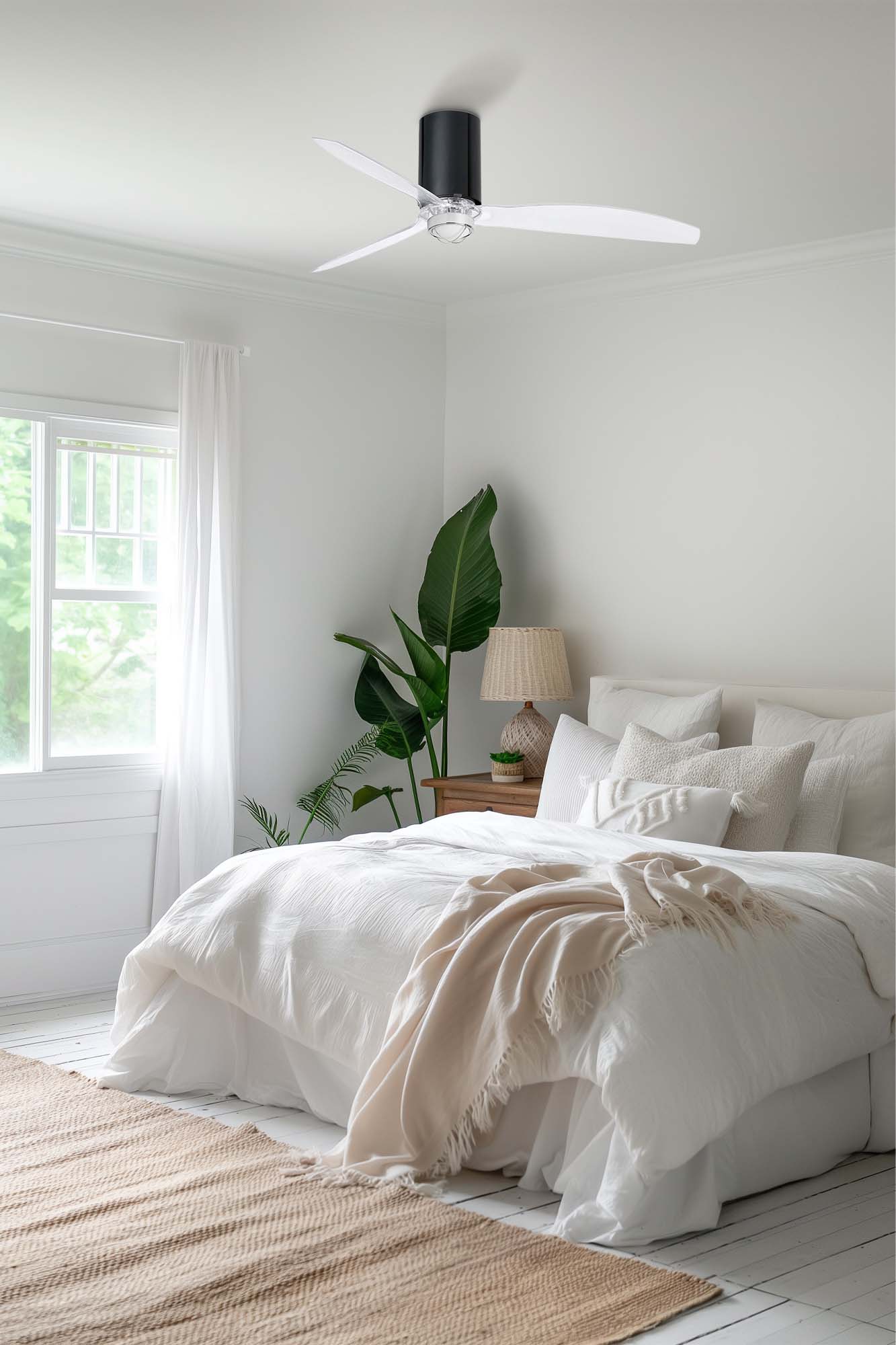 Faro MINI TUBE FAN M LED Schwarzer glänzender/transparenter Ventilator 3000K - Produktbild 2