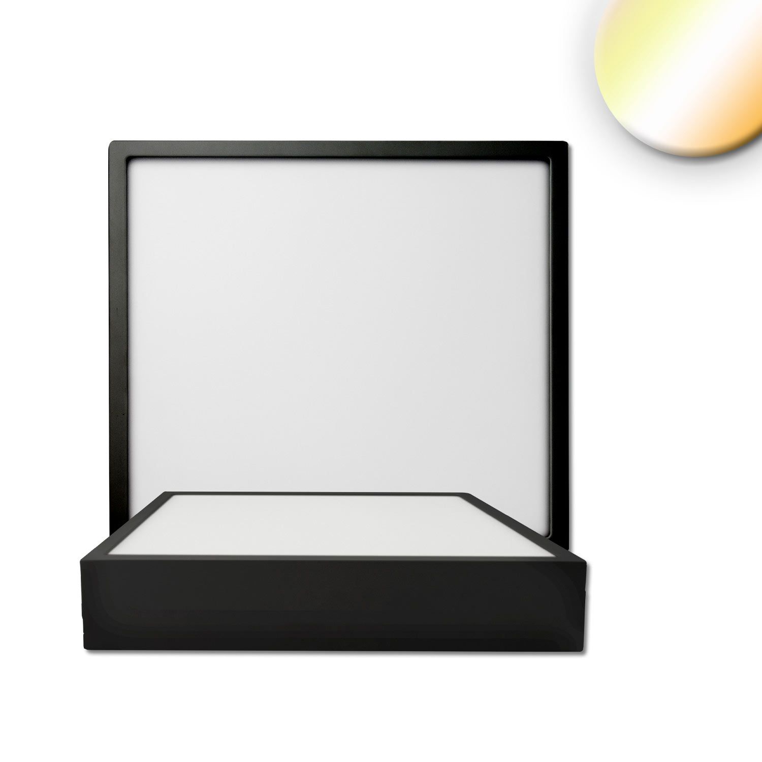 ISOLED LED Deckenleuchte PRO schwarz, 15W, eckig, 170x170mm, ColorSwitch 2700|3000|4000K, dimmbar - 1