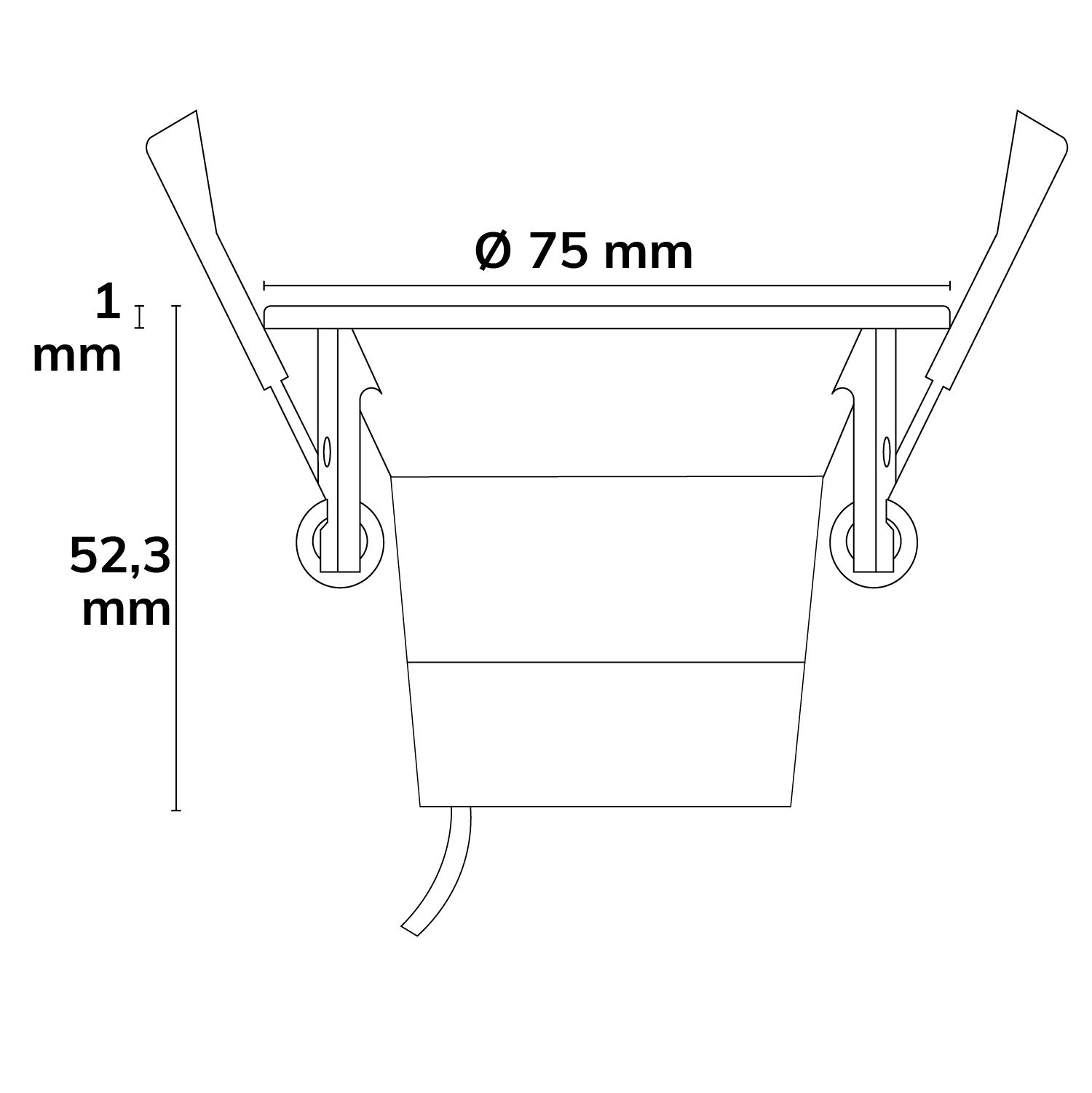 ISOLED Einbaur. f. Einbaustrahler Back68&LED Modul SYS-GU10, schwenkbar, gold - 2