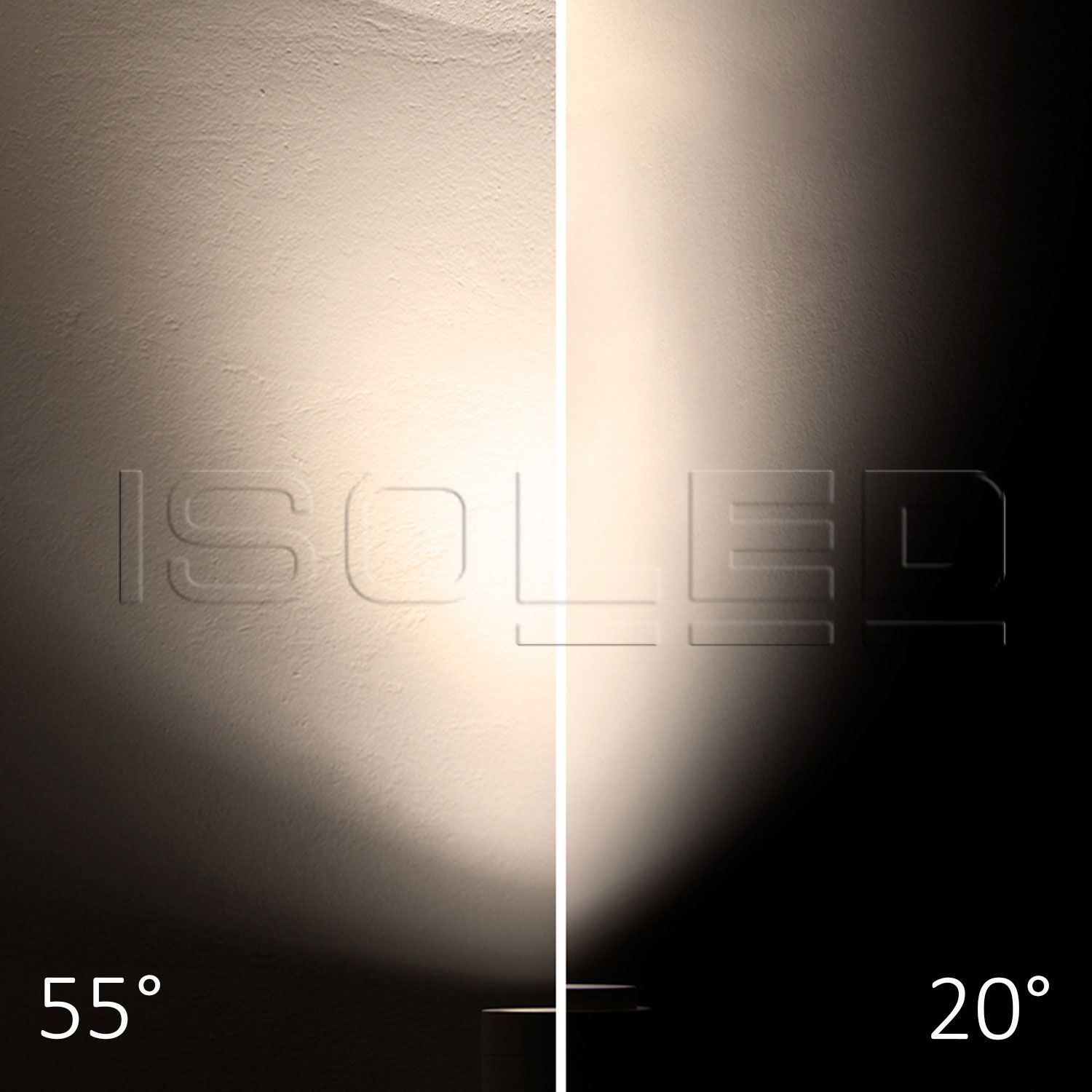 ISOLED 3-Phasen Schienenstrahler fokussierbar, 8W, 20°-55°, weiß matt, 3000K, dimmbar - 4