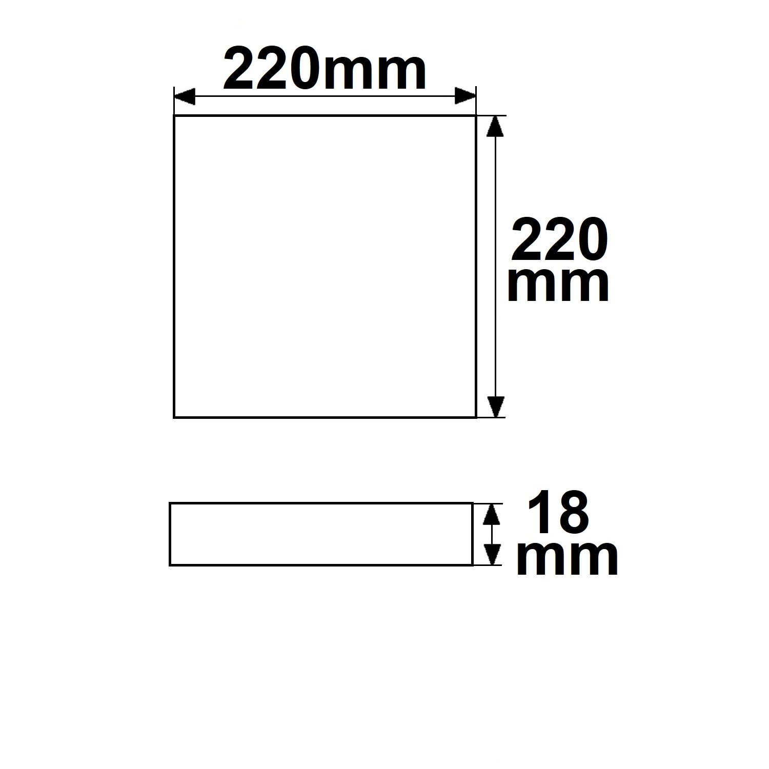ISOLED Deckenlampe Slim eckig weiß, 220x220mm, mit PIR-Bewegungssensor, 18W, Trafo integriert, warmweiß - 3