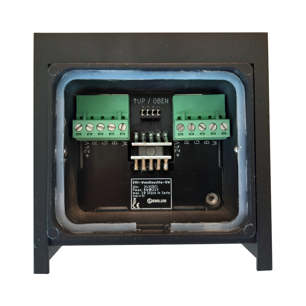 Emilum LED-Wandleuchte 24V, 8W, RGBW/2700K, CRI90, IP54 Schwarz - 8
