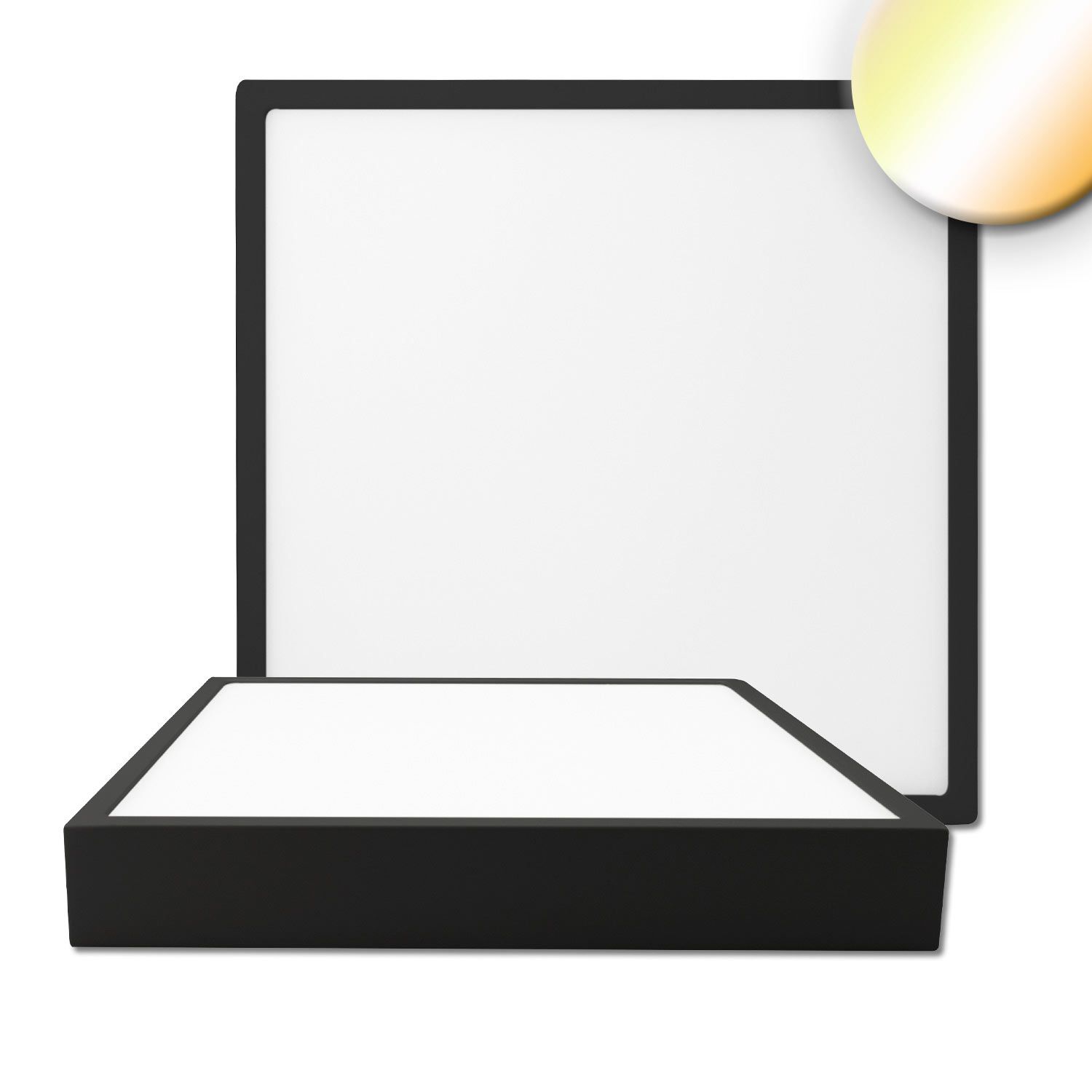 ISOLED LED Deckenleuchte PRO schwarz, 30W, eckig, 300x300mm, ColorSwitch 2700|3000|4000K, dimmbar - 1