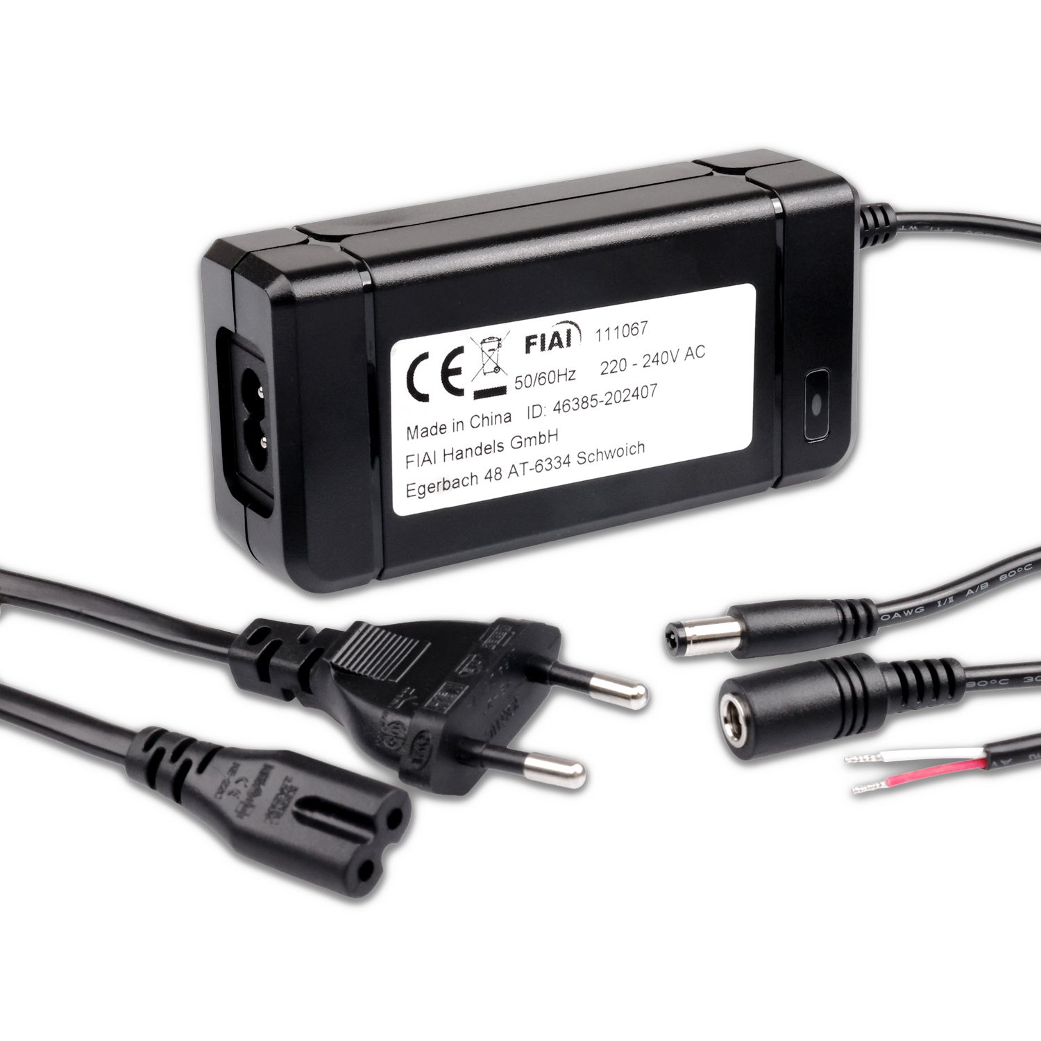 ISOLED Trafo 24V/DC, 0-60W, mit Rundstecker und Flachstecker ISOLED Trafo 24V/DC, 0-60W, mit Rundstecker und Flachstecker - 1