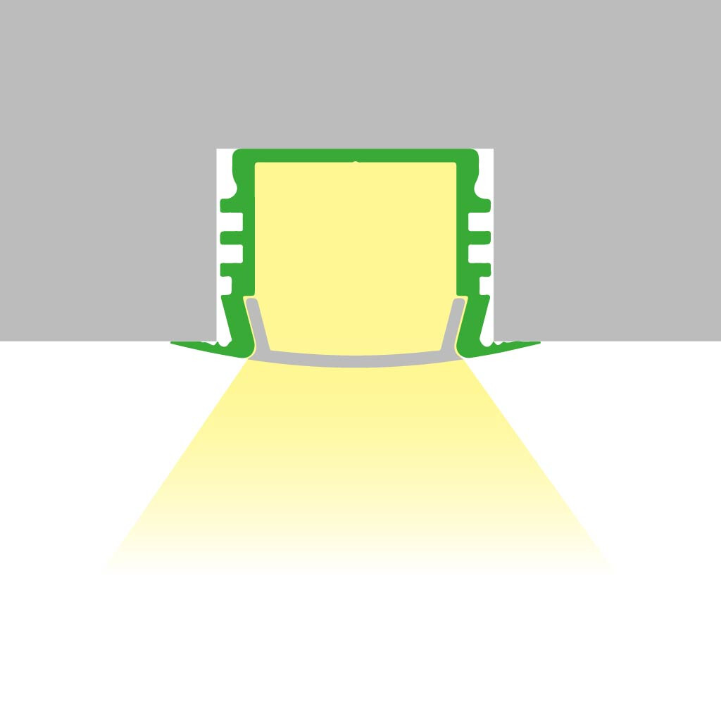 Emilum PL3 LED EINBAU-Profil 200 cm, hoch Flügel, LED Stripes max. 12 mm - Produktbild 2
