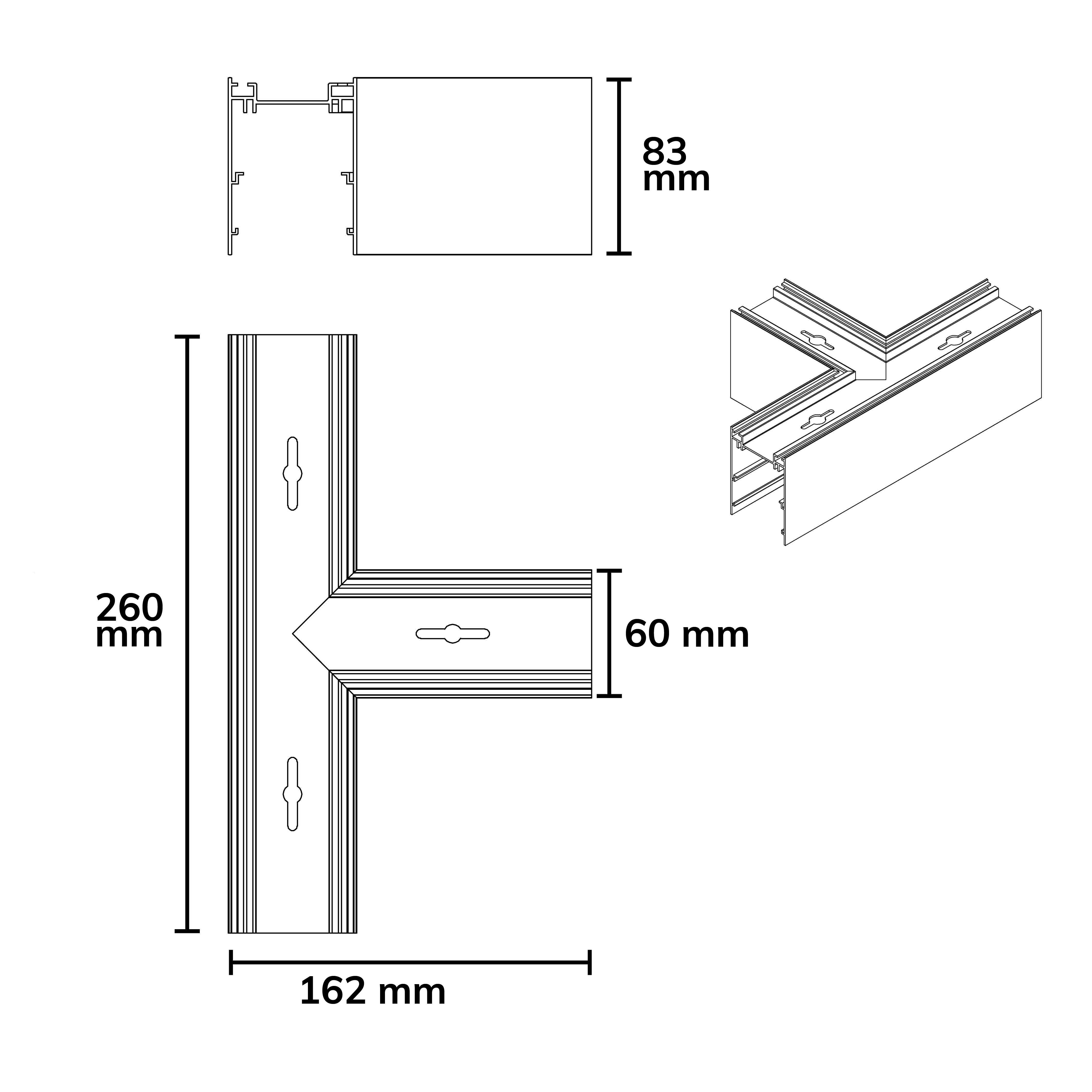 ISOLED T-Verbinder für Aufbau/Hängeleuchte LINKLINE50 weiß - 3
