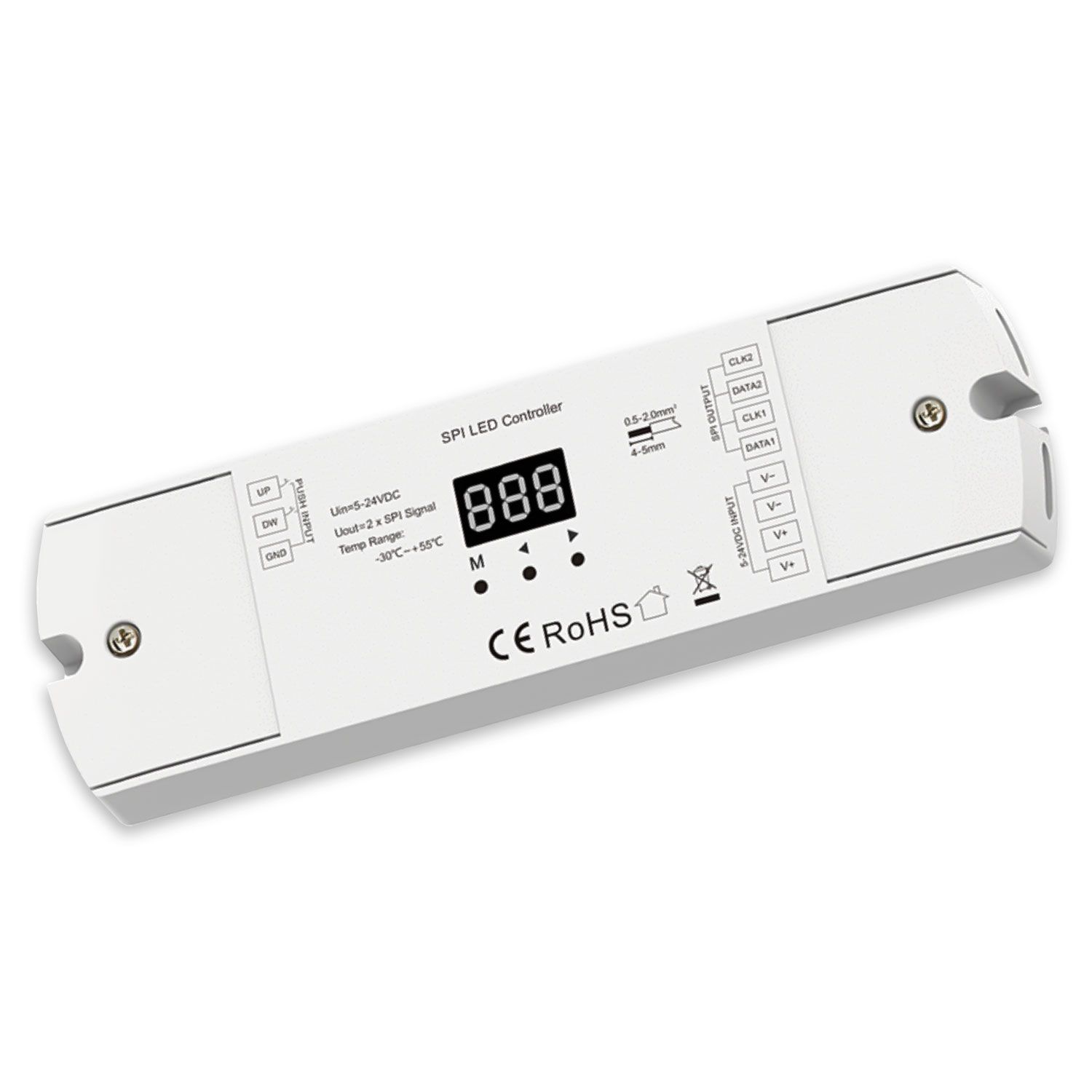 ISOLED LED Dual-Push-SPI-Controller für 8-960 Pixel sequenziell, 5-24V DC, 15A - 1
