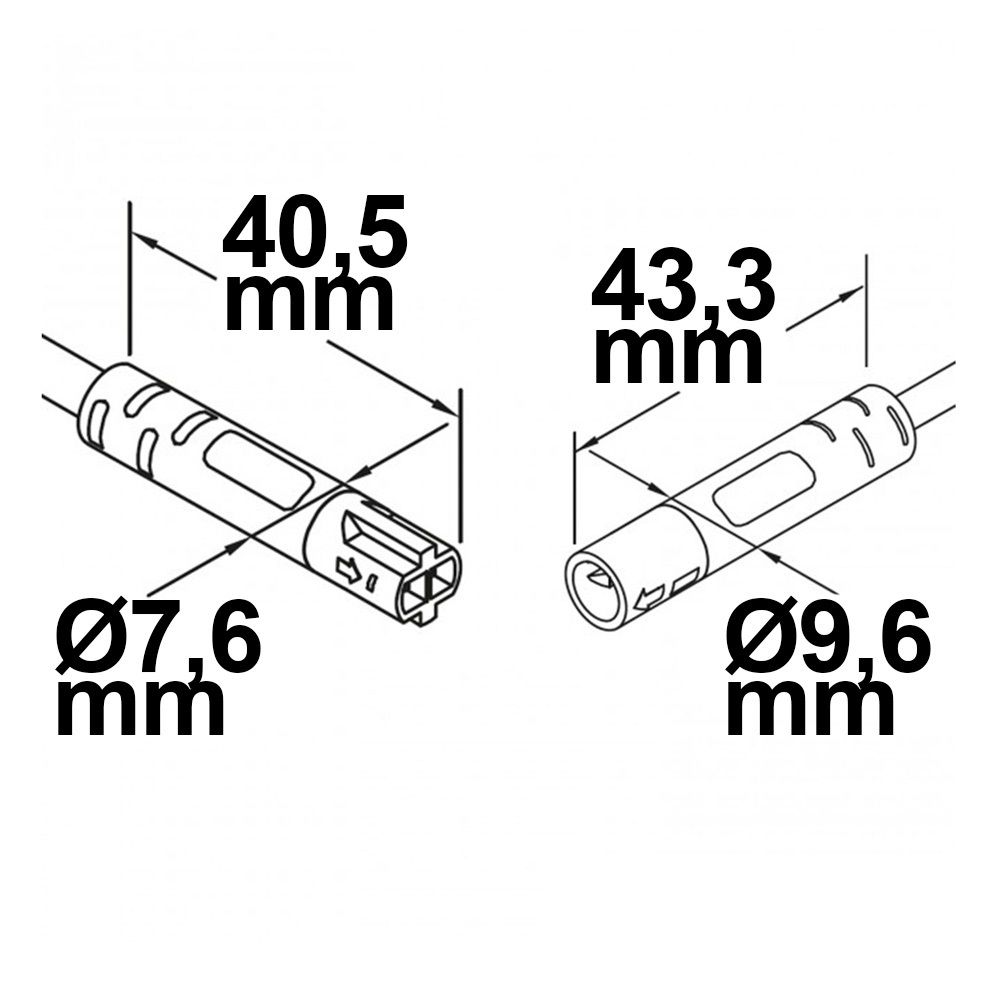 ISOLED Mini-Plug Verlängerung male-female, 1m, 2x0,75, IP54, schwarz, max. 48V/6A - 2