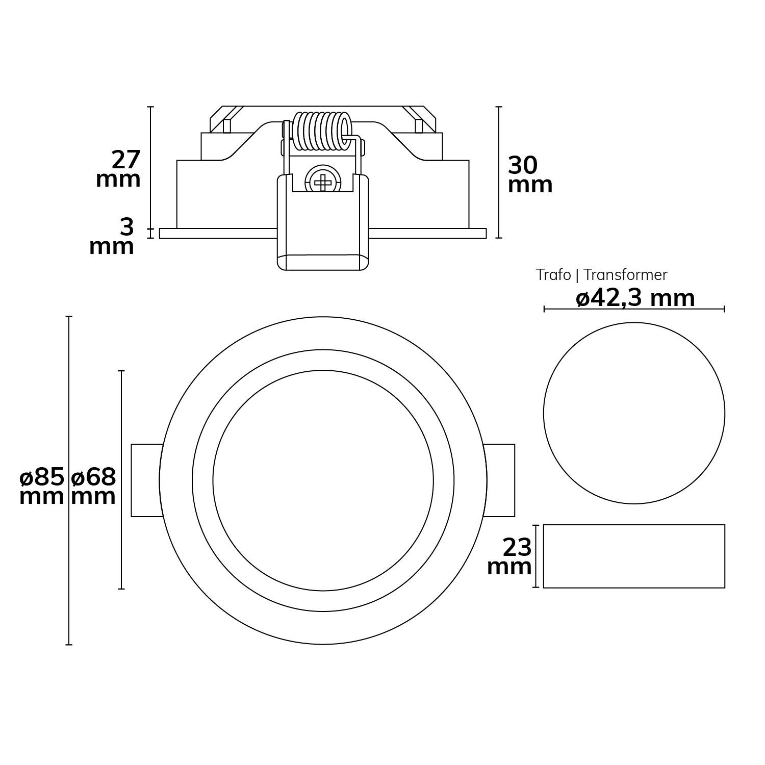 ISOLED LED Einbauleuchte Slim68 weiß, rund, 9W, neutralweiß, dimmbar - 2