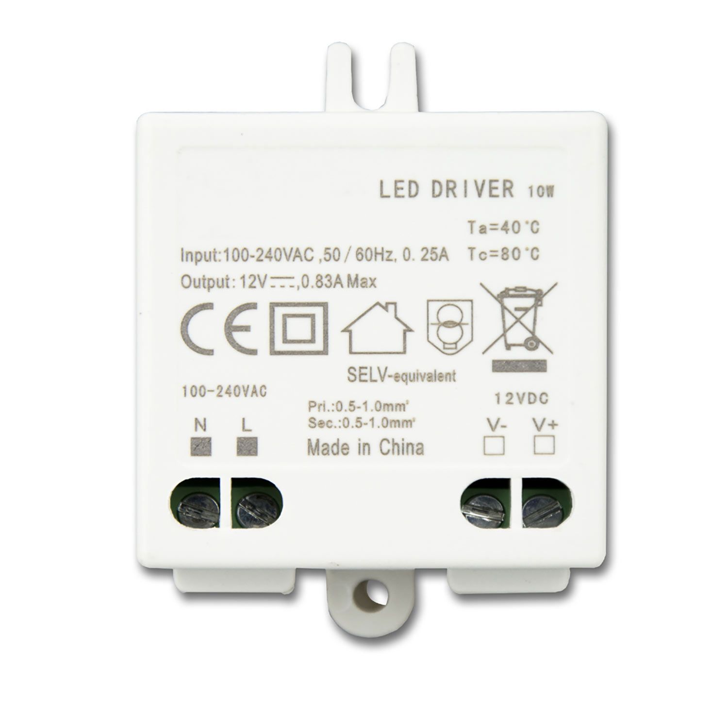 ISOLED LED Trafo 12V/DC, 0-10W, SELV, flach - 1