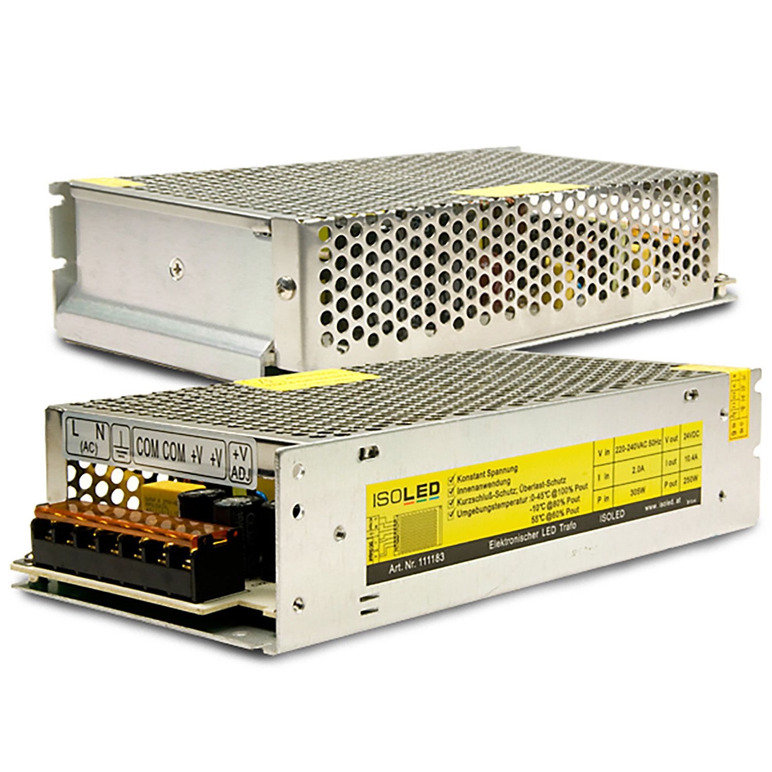 ISOLED LED Trafo 24V/DC, 0-250W, Gitter ISOLED LED Trafo 24V/DC, 0-250W, Gitter - 1
