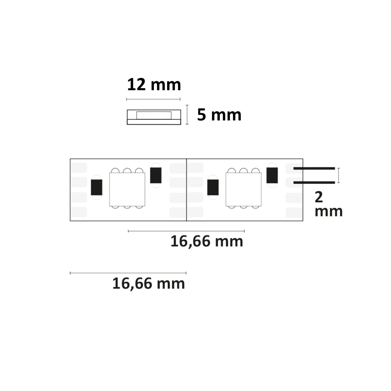ISOLED LED WS2815 Digital SPI Flexband, 12V DC, 8W, IP68, RGB, 5m Rolle, 60 LED/m, 1LED/IC - 3