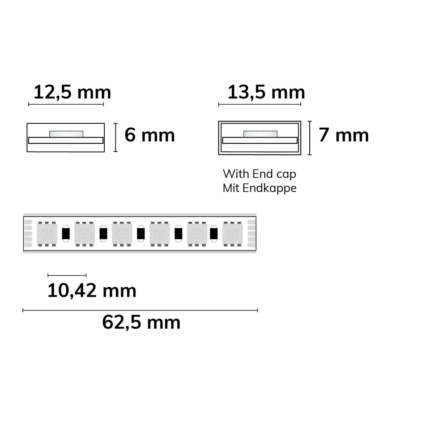 ISOLED LED AQUA RGB+WW Flexband, 24V DC, 19W, IP68, 4in1 Chip, 5m Rolle, 96 LED/m - 3