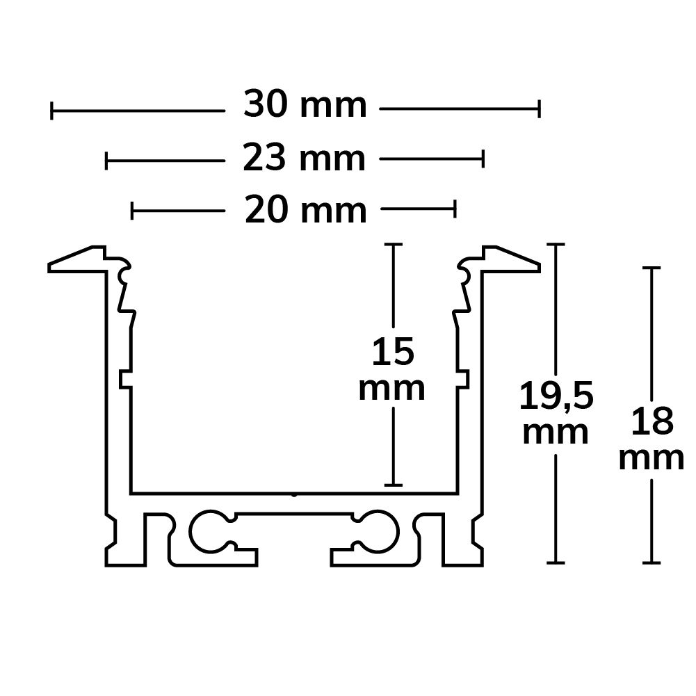 ISOLED LED Einbauprofil IL-ALU20 eloxiert, 200cm - 2