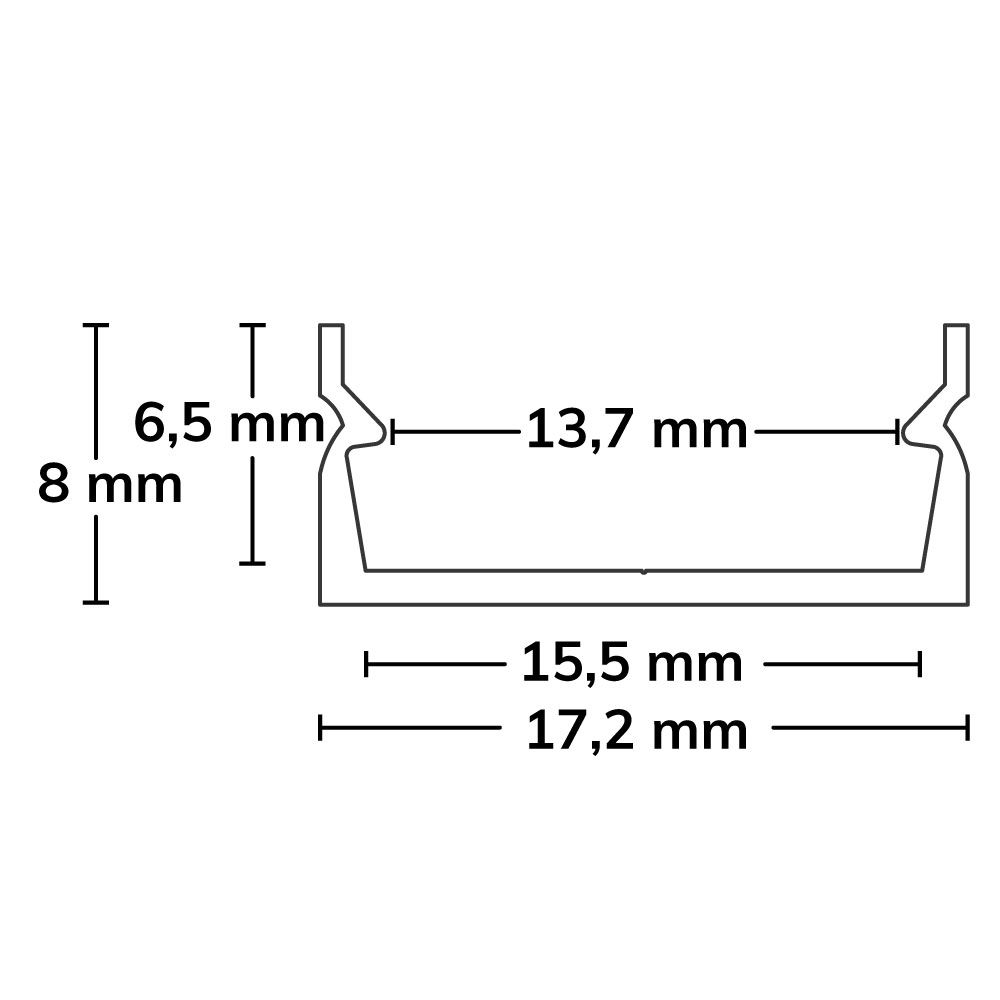 ISOLED LED Aufbauprofil PURE14 S Aluminium eloxiert, 300cm - 3