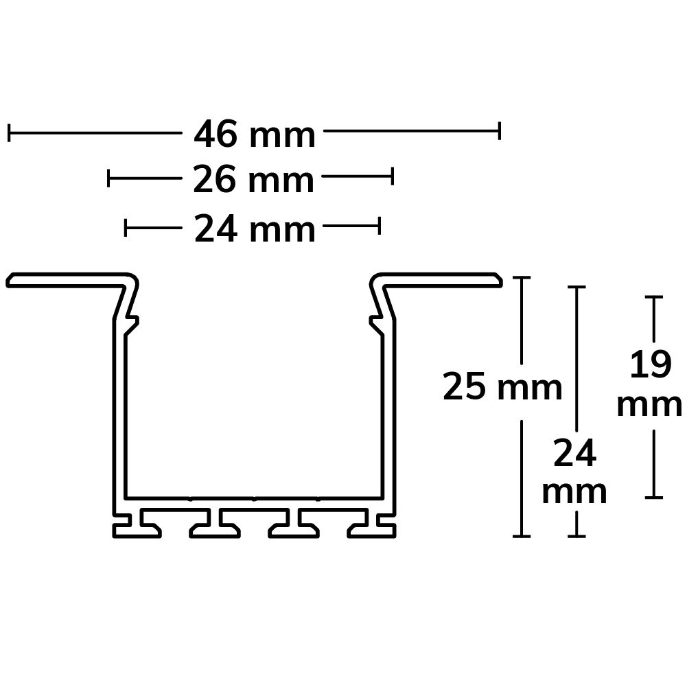 ISOLED LED Einbauprofil WING20 Flansch gerade, eloxiert L: 200cm - 3