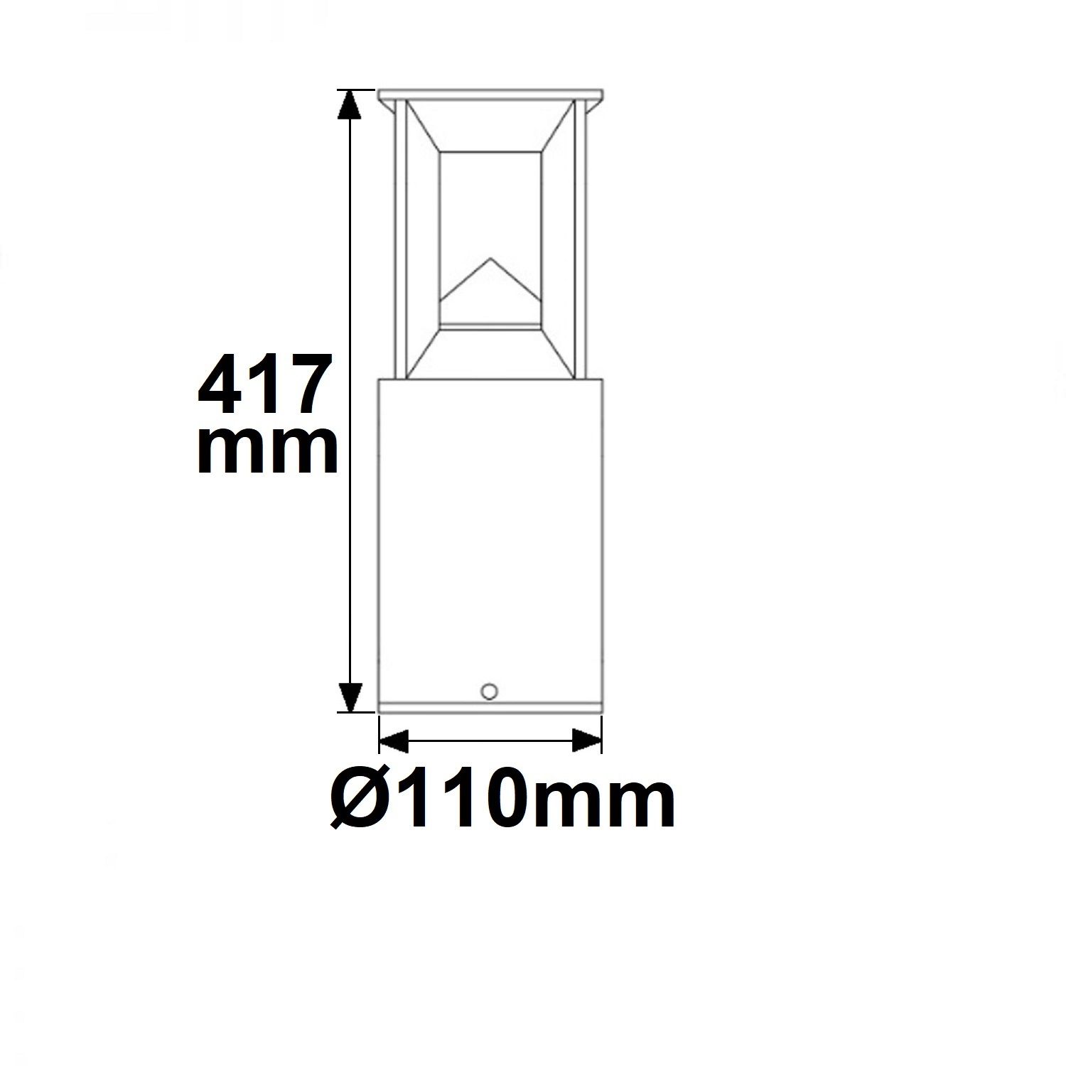 ISOLED LED Wegeleuchte Poller-4, 40cm, 9W, sandschwarz, warmweiß - 3