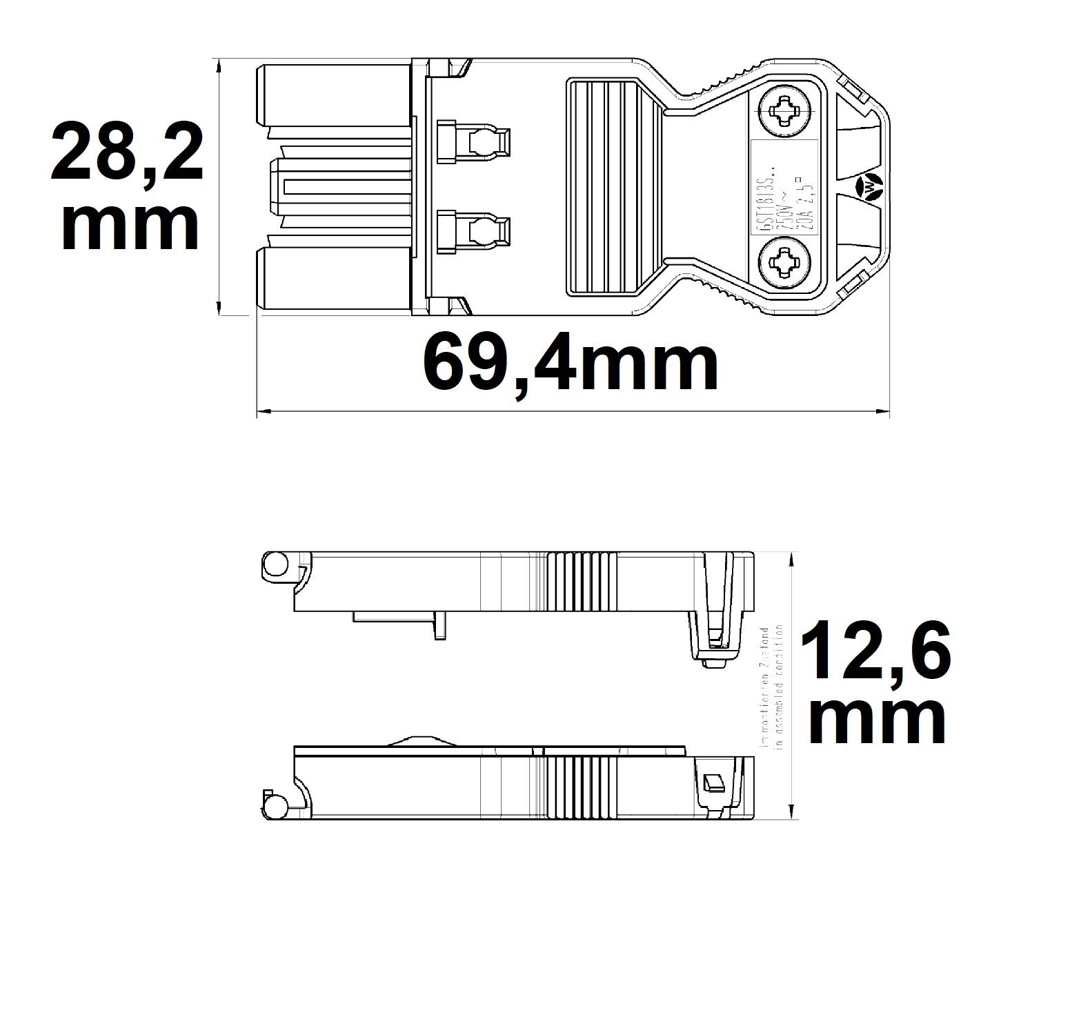 ISOLED Wieland Stecker GST18I3S B1 ZR1, 3-polig, IP20, max. 20A, 250V - 2