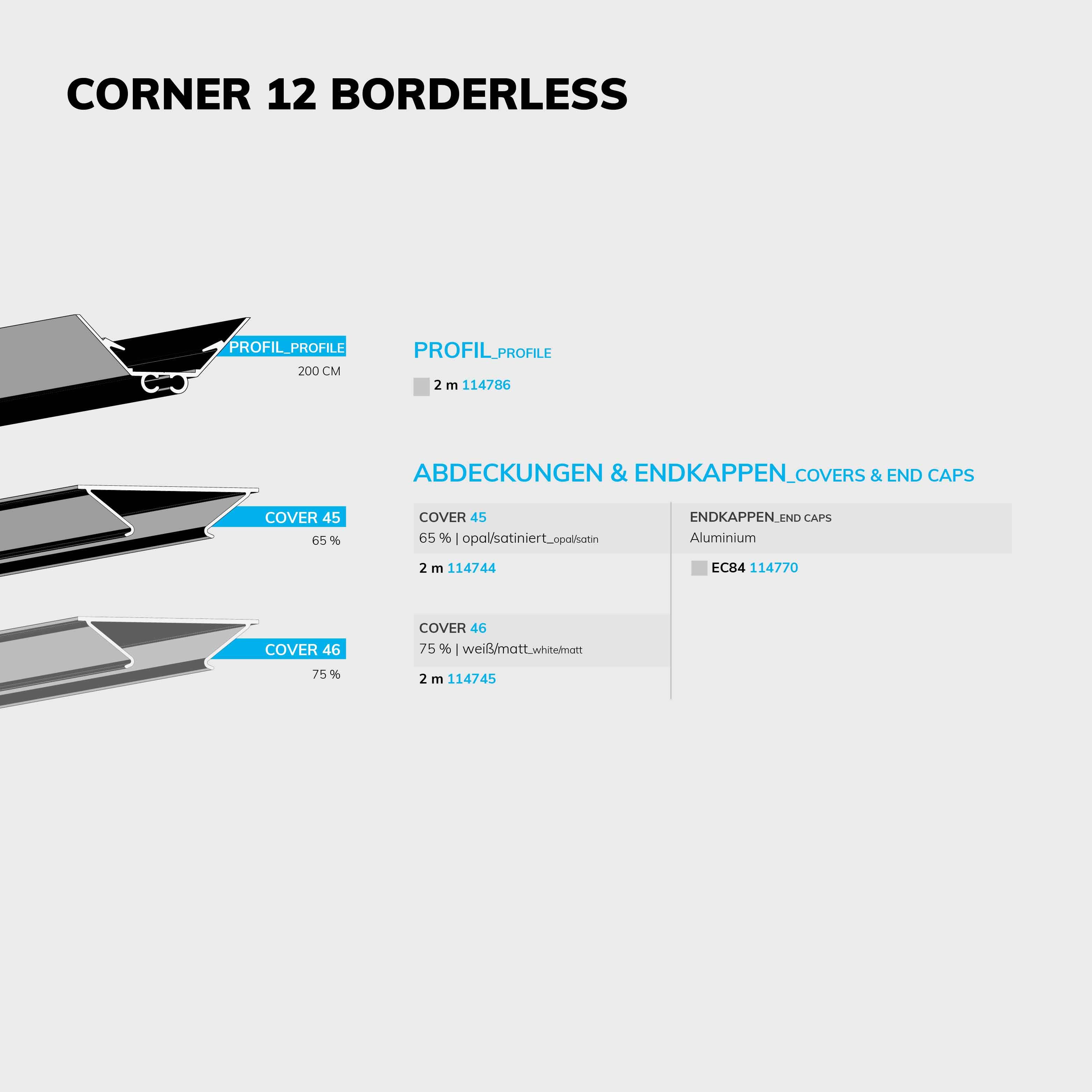 ISOLED LED Eckprofil CORNER12 BORDERLESS Aluminium eloxiert, 200cm - 4