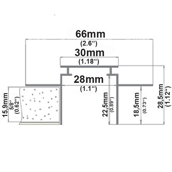 ISOLED Installationskanal für Einbauprofile WING, L: 200cm für 15mm Rigips-Platten - 2