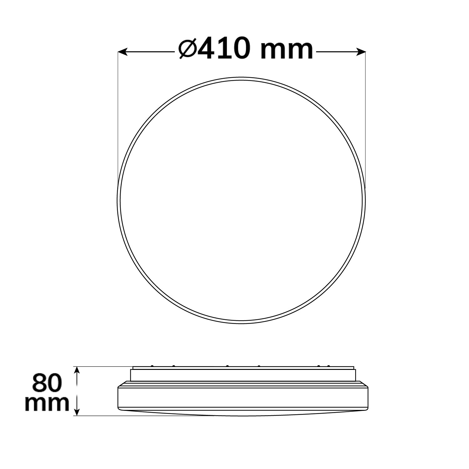 ISOLED LED Deckenleuchte 22|32W, weiß rund, DN410, IP64, 120lm/W, ColorSwitch 3000|4000|6000K - 3