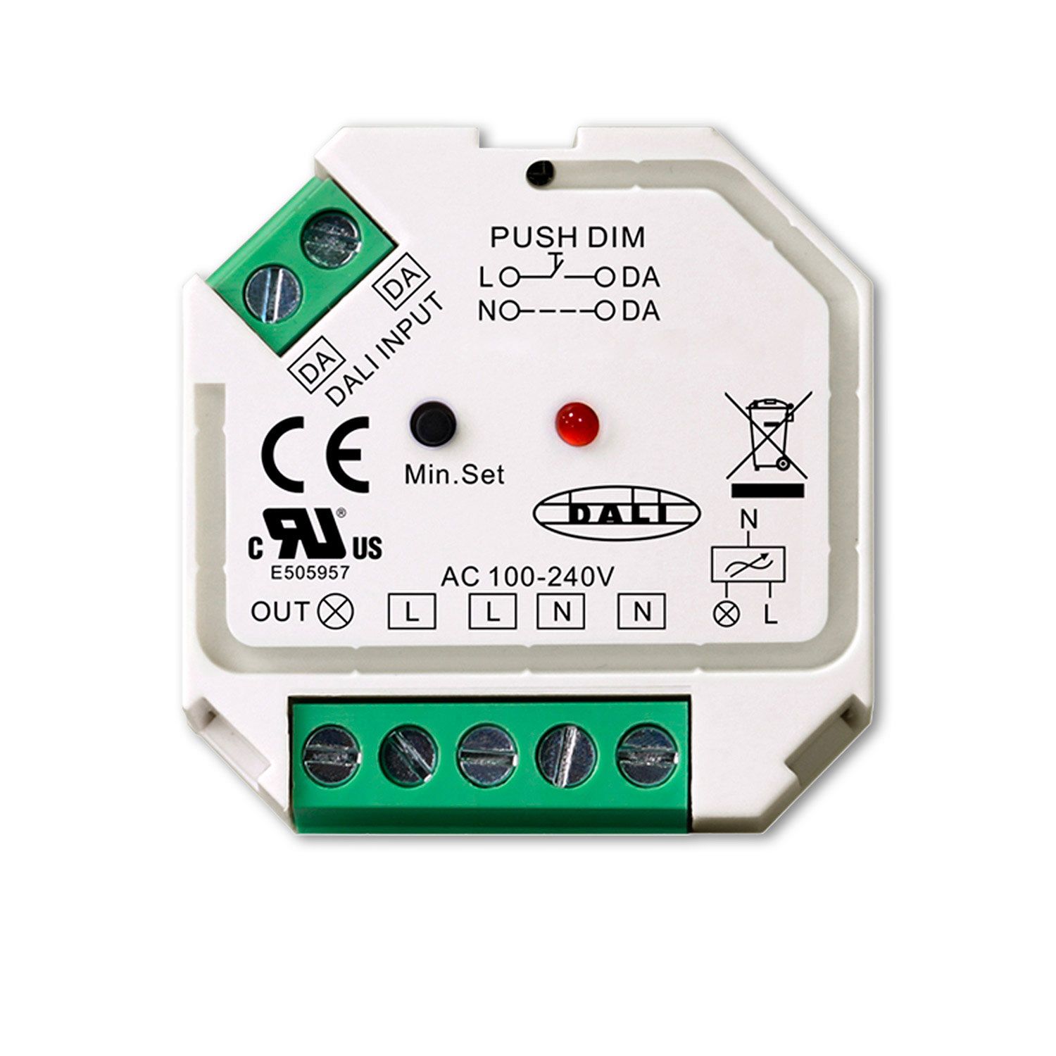 ISOLED DALI-2 DT6 / Push Phasenabschnitt-Dimmer für dimmbare 230V Leuchtmittel/Trafos, 400VA - 1