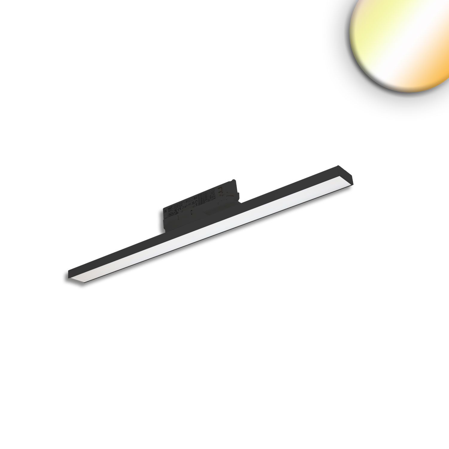 ISOLED 3-PH Linearleuchte prismatisch, 60cm, 32W, schwarz, 3000|3500|4000K, CRI90, dimmbar - 1