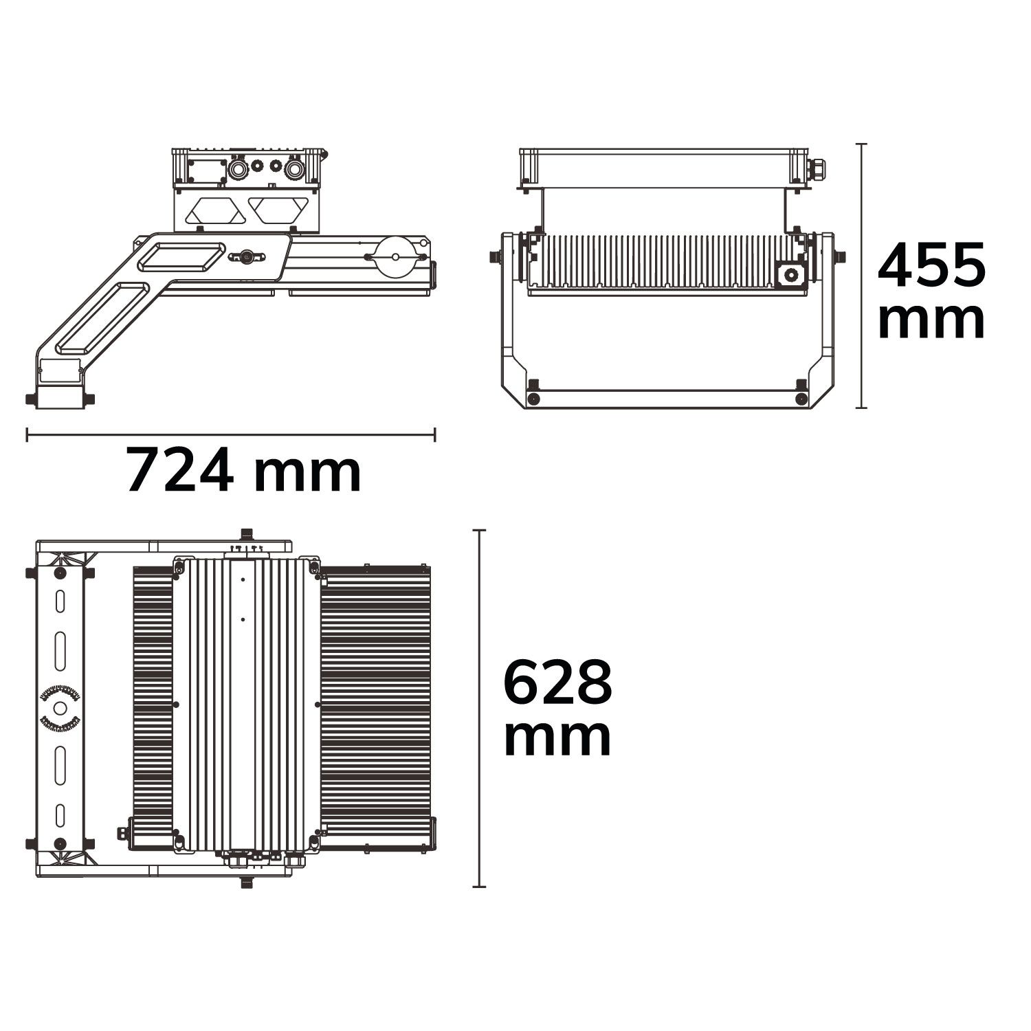 ISOLED LED Flutlichtanlage LW 1.250W, 130x25°, 2 Module (Lichtpunkte), DALI dimmbar, warmweiß, IP66 - 4