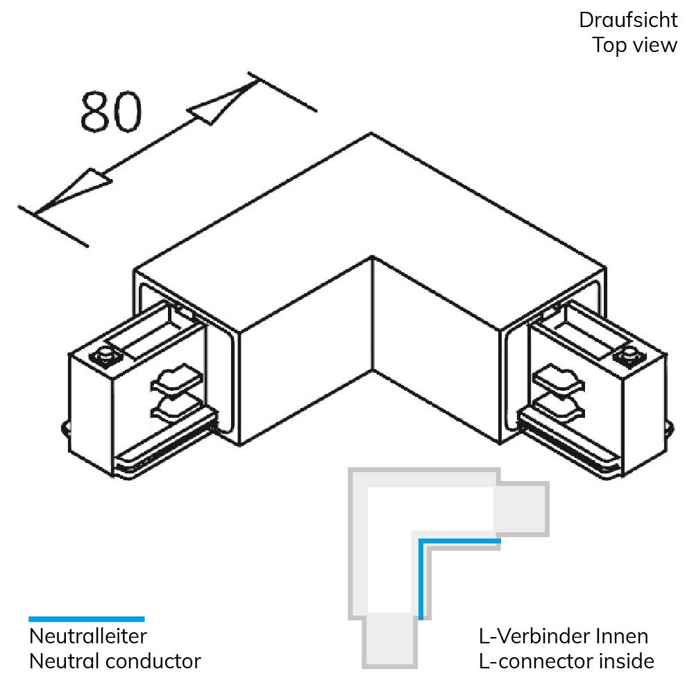 ISOLED 3-Phasen Classic L-Verbinder N-Leiter innen, Schutzleiter außen, schwarz - 2