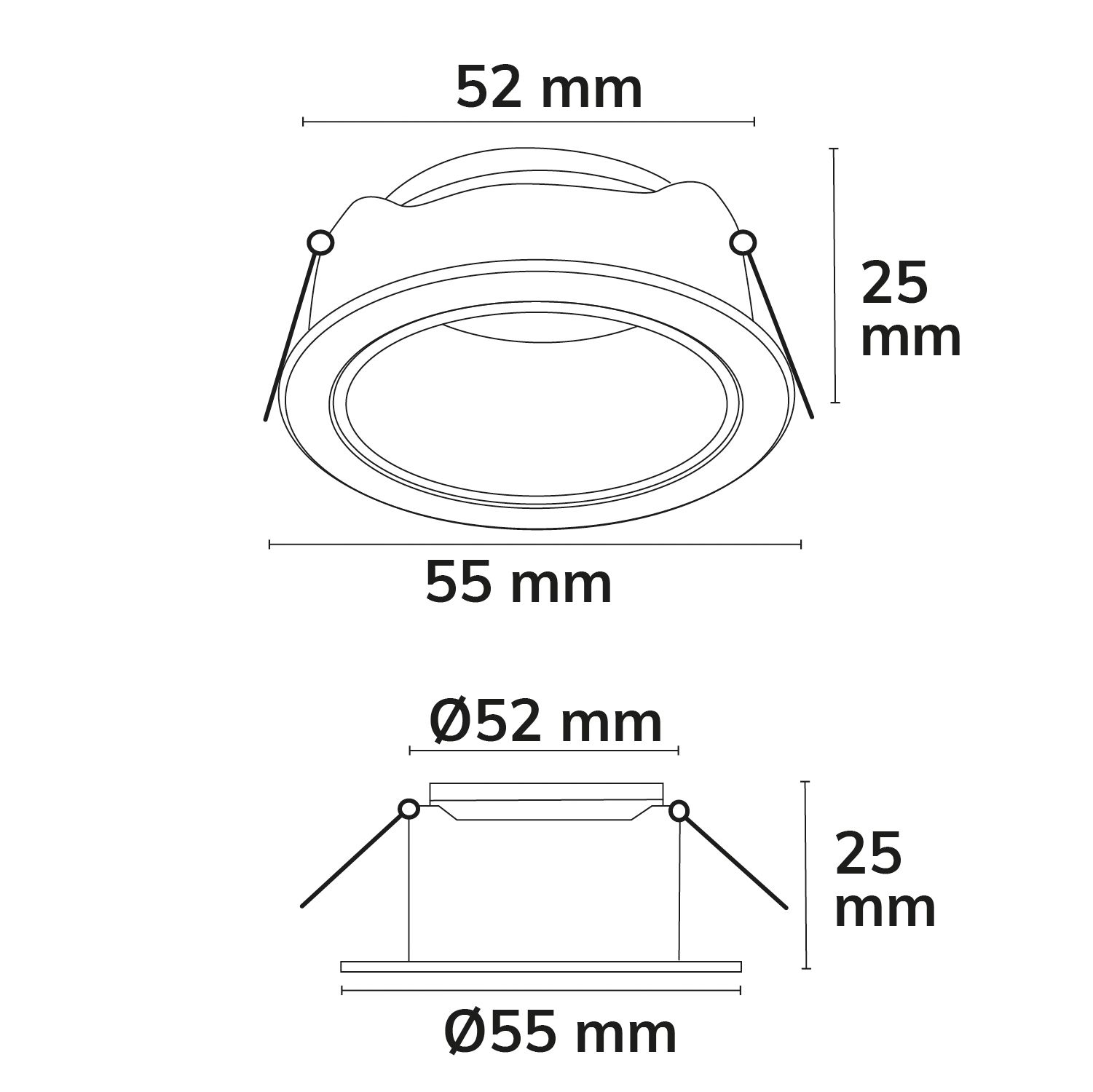 ISOLED Einbaurahmen für MR11/GU10 Mini Spots, rund, schwarz - 3