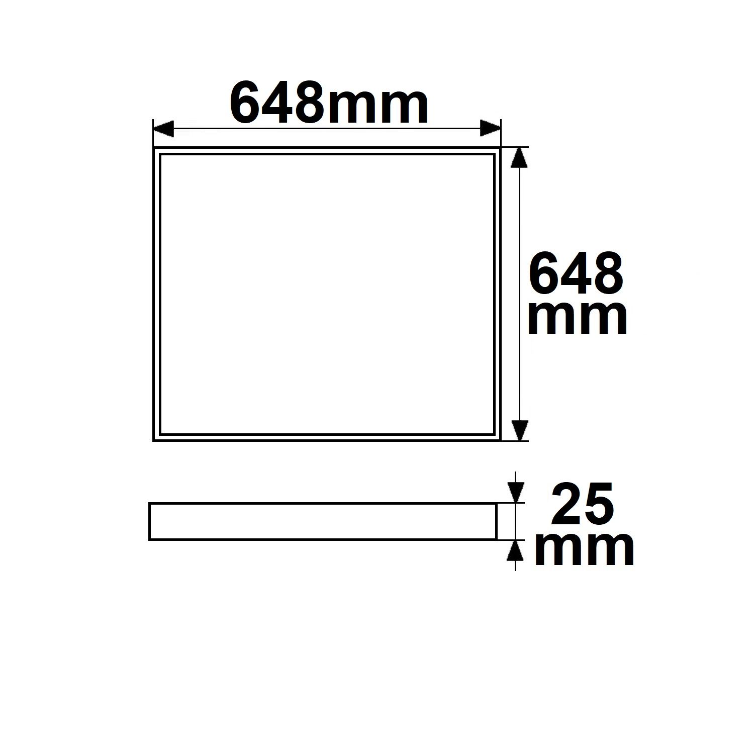 ISOLED LED Leuchtrahmen H25, Innenformat 595x595mm, 50W, weißdynamisch, CRI92 - 2