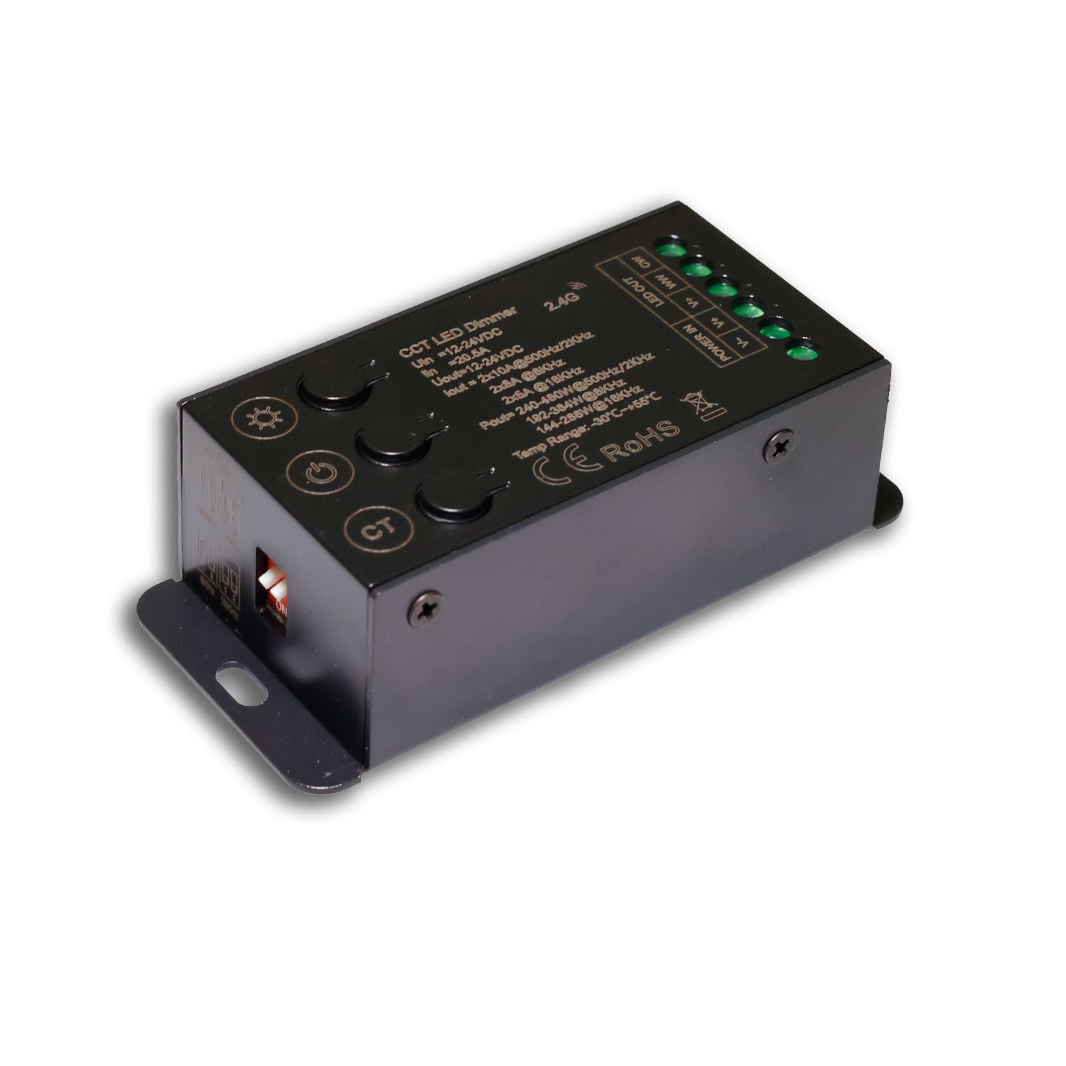 ISOLED Sys-Pro Funk Mesh Multi-PWM CCT-Dimmer mit Bedientasten, 2 Kanal, 12-24V DC 12-20A - 1